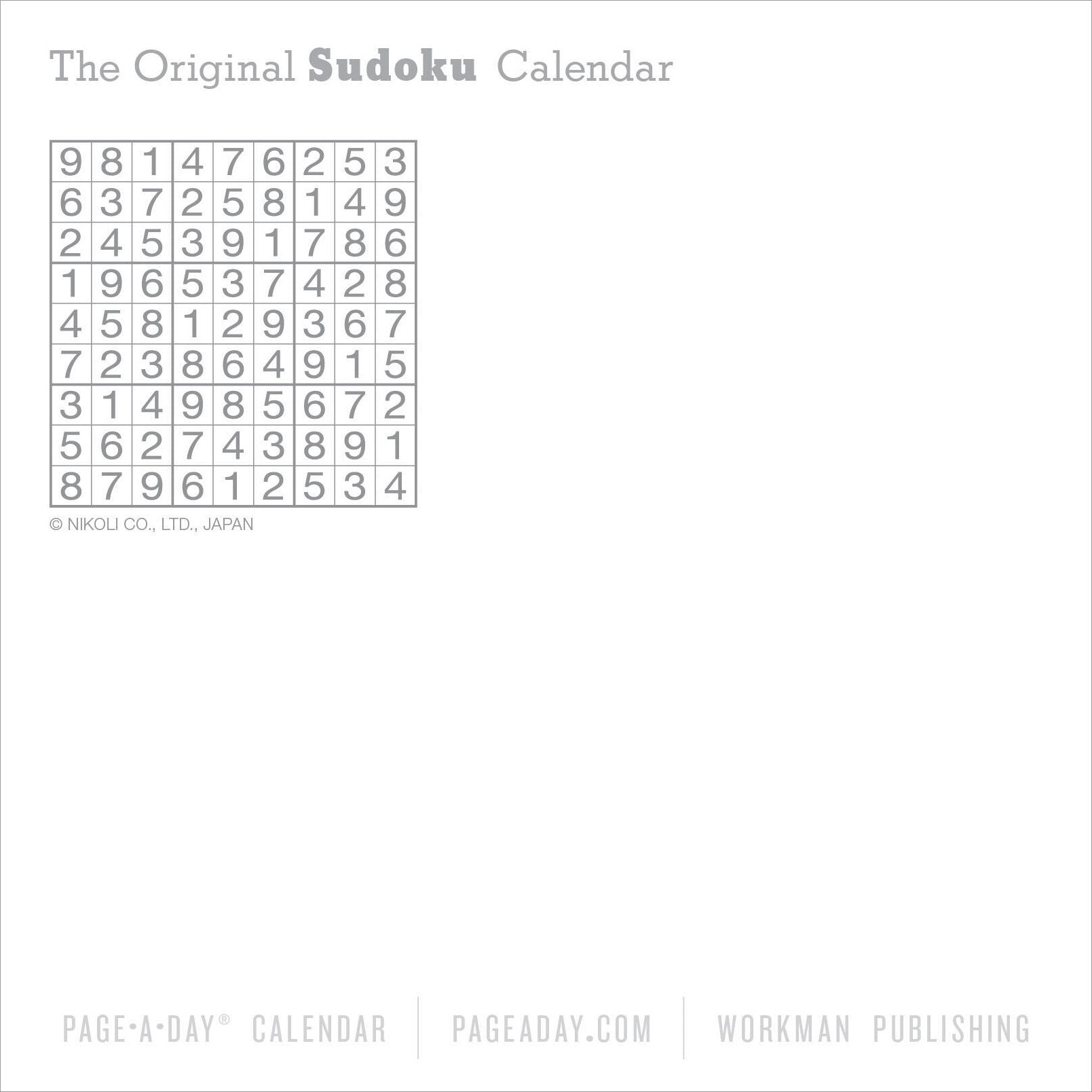 Original Sudoku Page-A-Day Calendar 2026: 365 Puzzles from the Editors at Nikoli