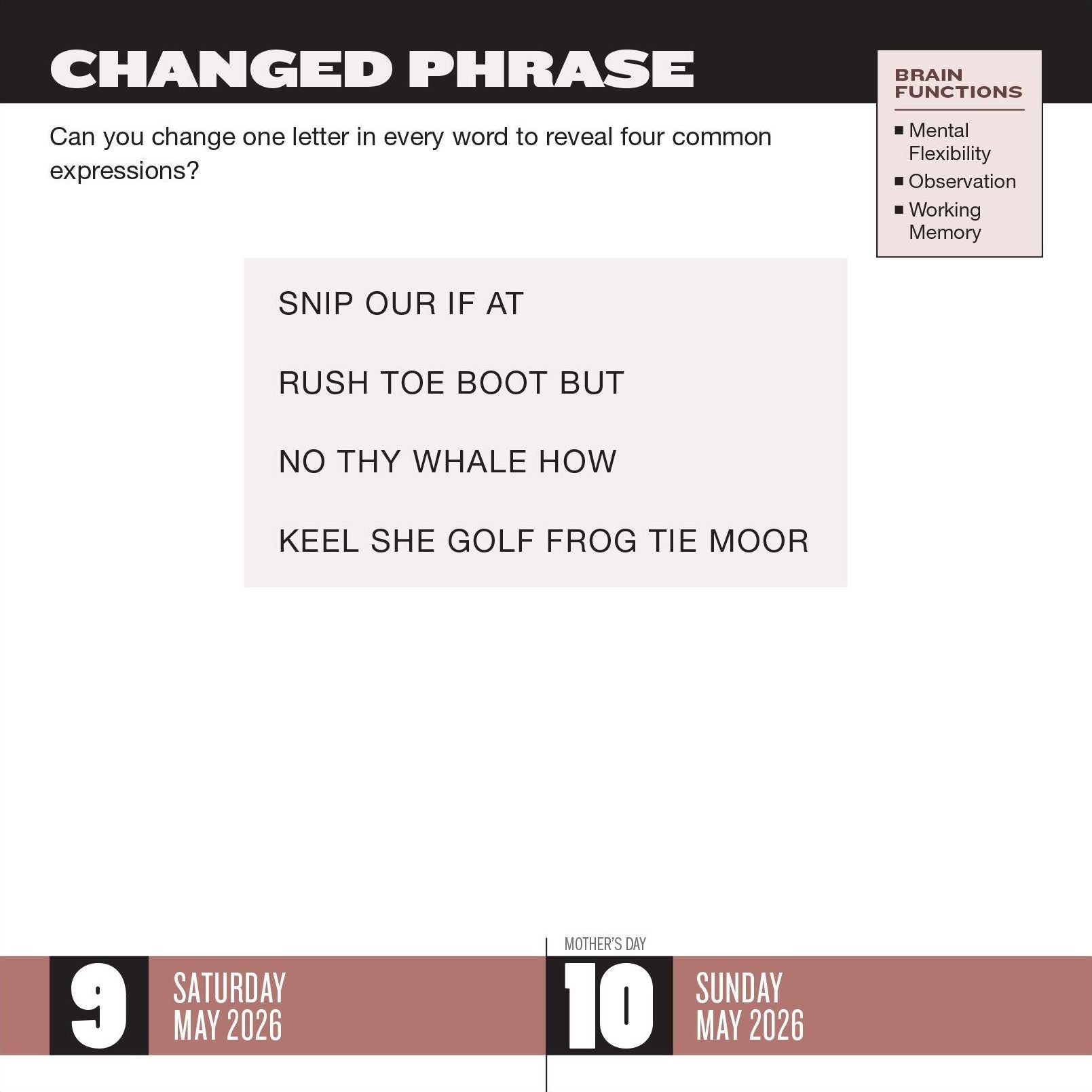2026 Brainpower Puzzles Page-A-Day Calendar
