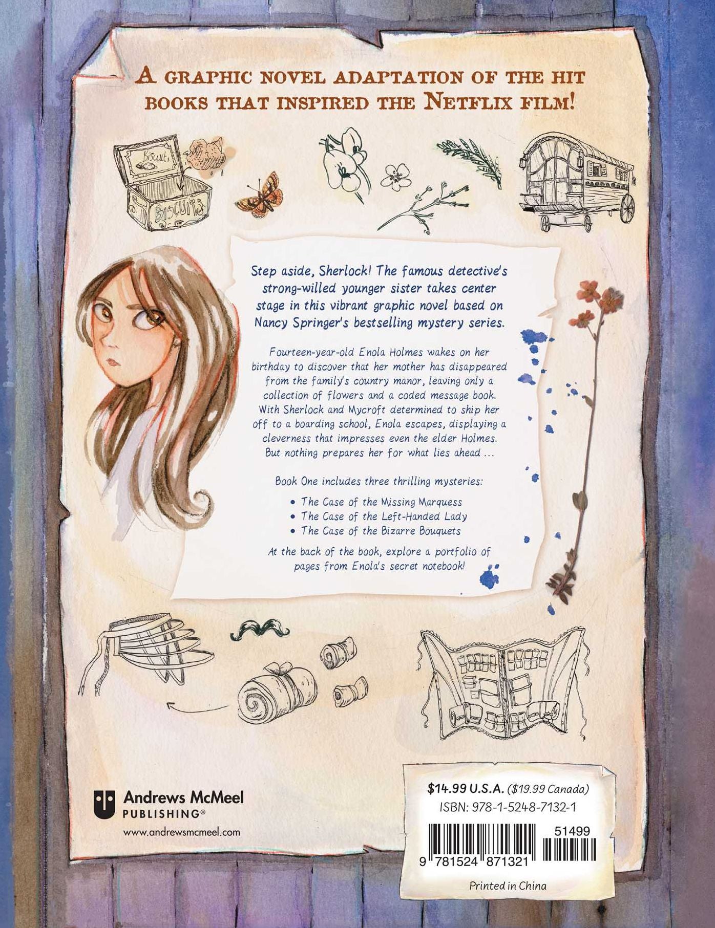 Enola Holmes: The Graphic Novels, Book One: The Case of the Missing Marquess, The Case of the Left-Handed Lady, and The Case of the Bizarre Bouquets