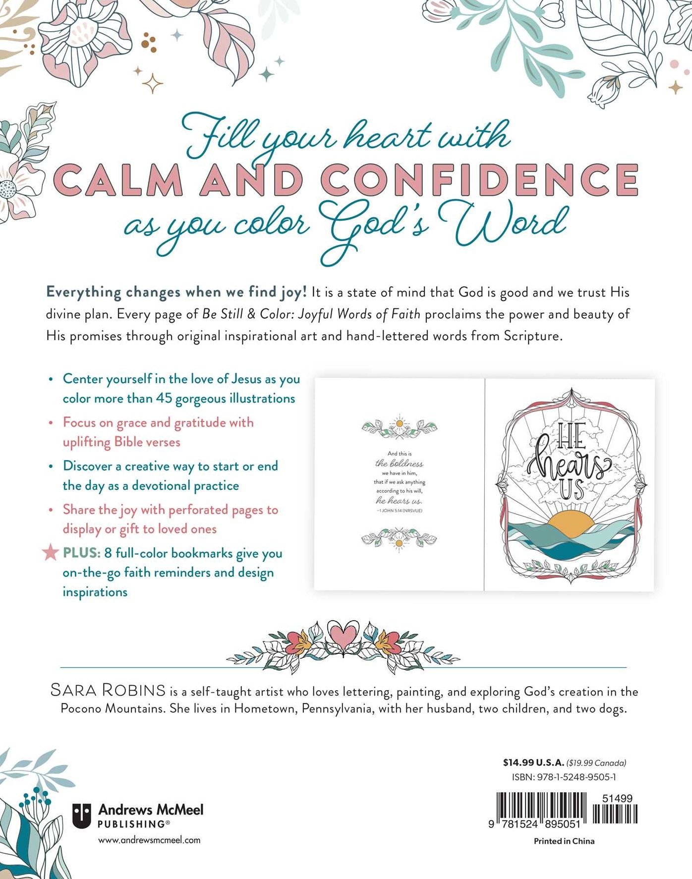 Be Still & Color: Joyful Words of Faith: An Inspirational Coloring Book
