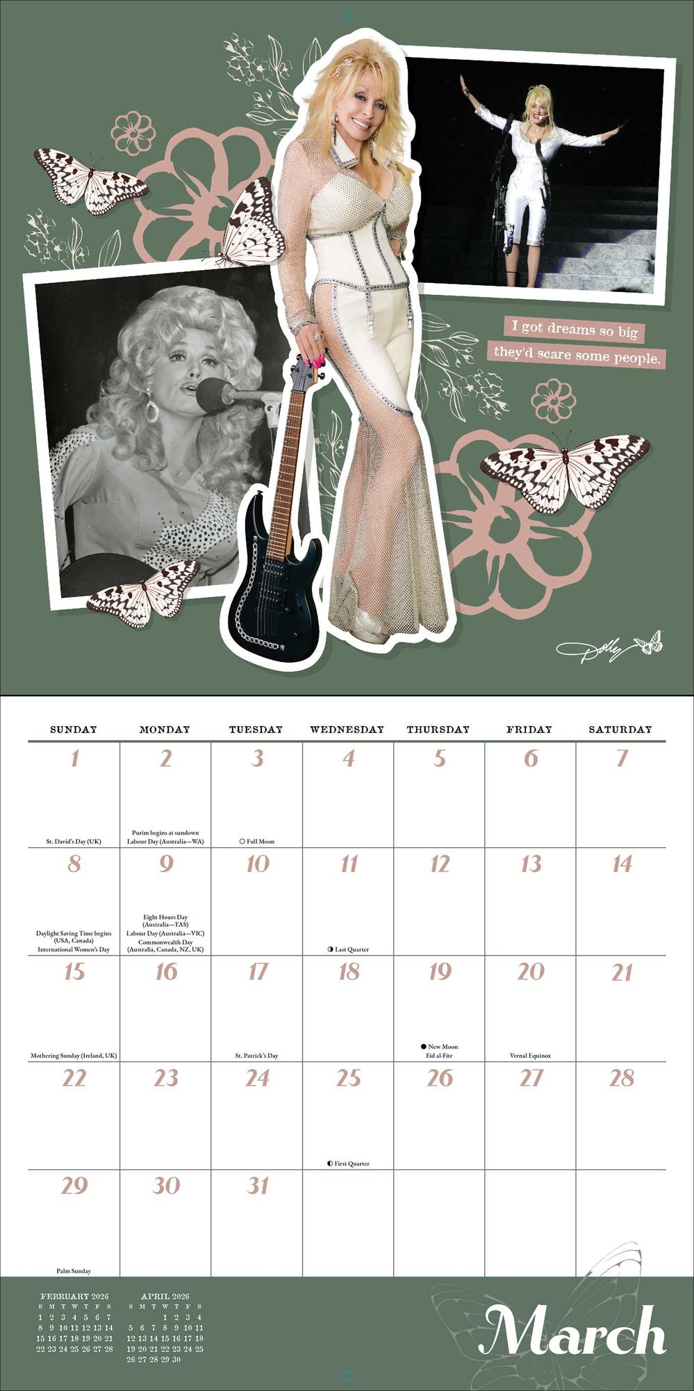 2026 Dolly Parton Wall Calendar