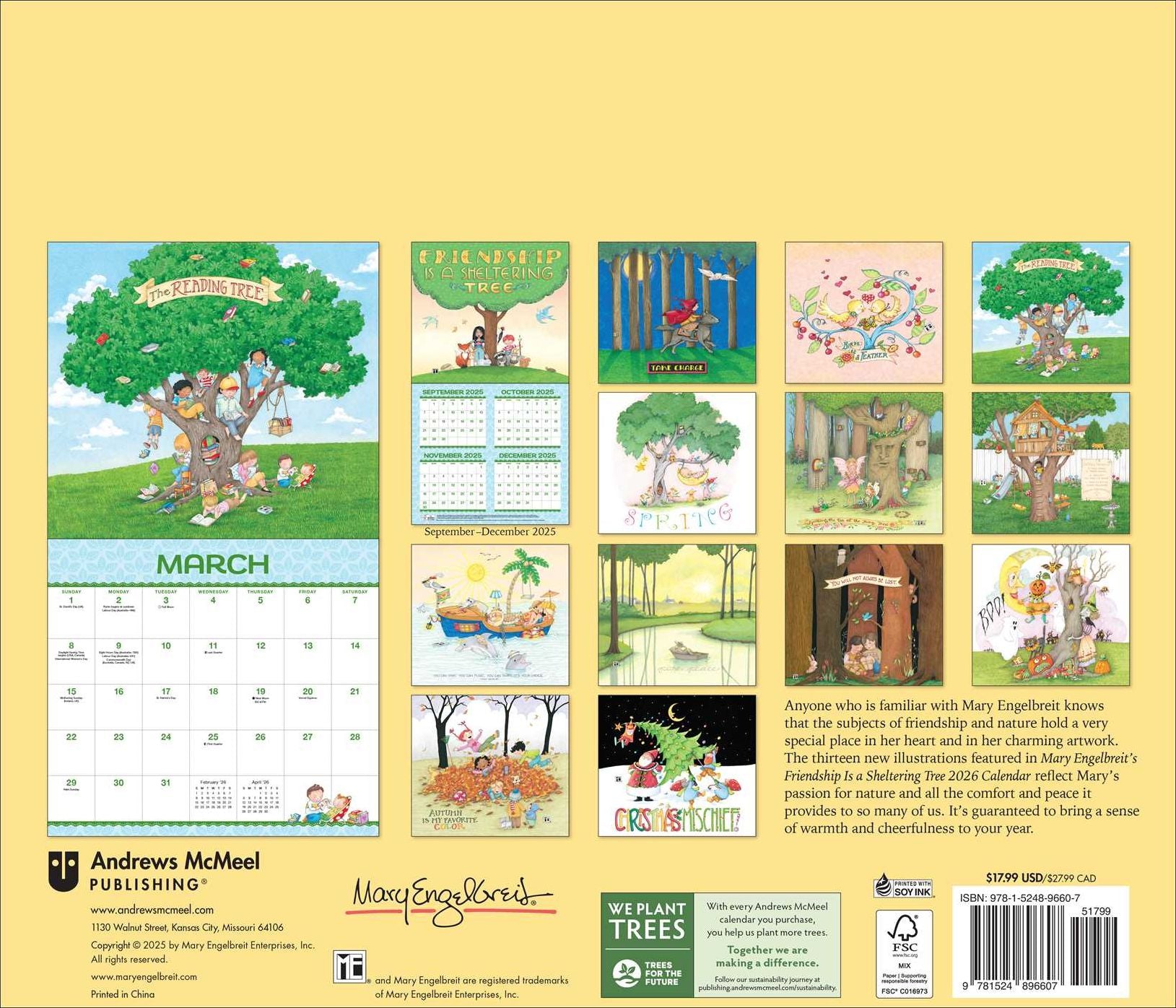 2026 Mary Engelbreit's Friendship Is a Sheltering Tree Deluxe Wall Calendar