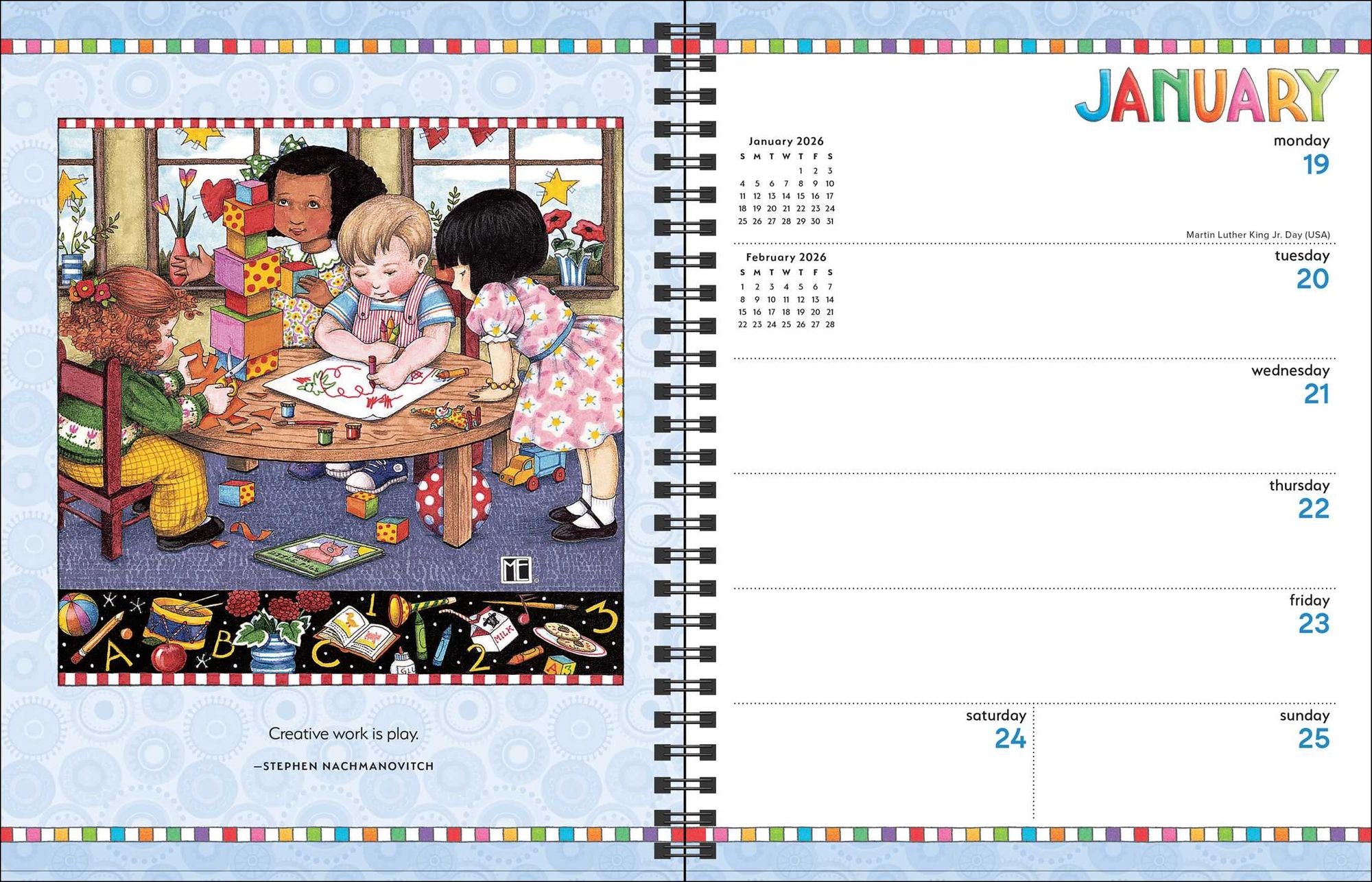 Mary Engelbreit's You Are a Work of Art 2026 Monthly/Weekly Planner Calendar