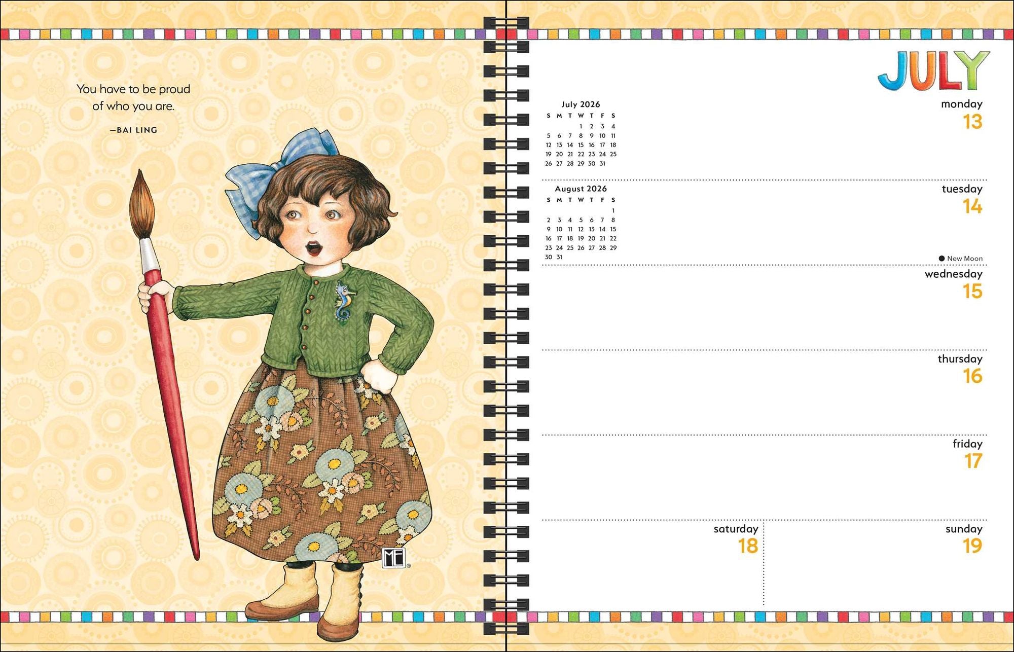 Mary Engelbreit's You Are a Work of Art 2026 Monthly/Weekly Planner Calendar