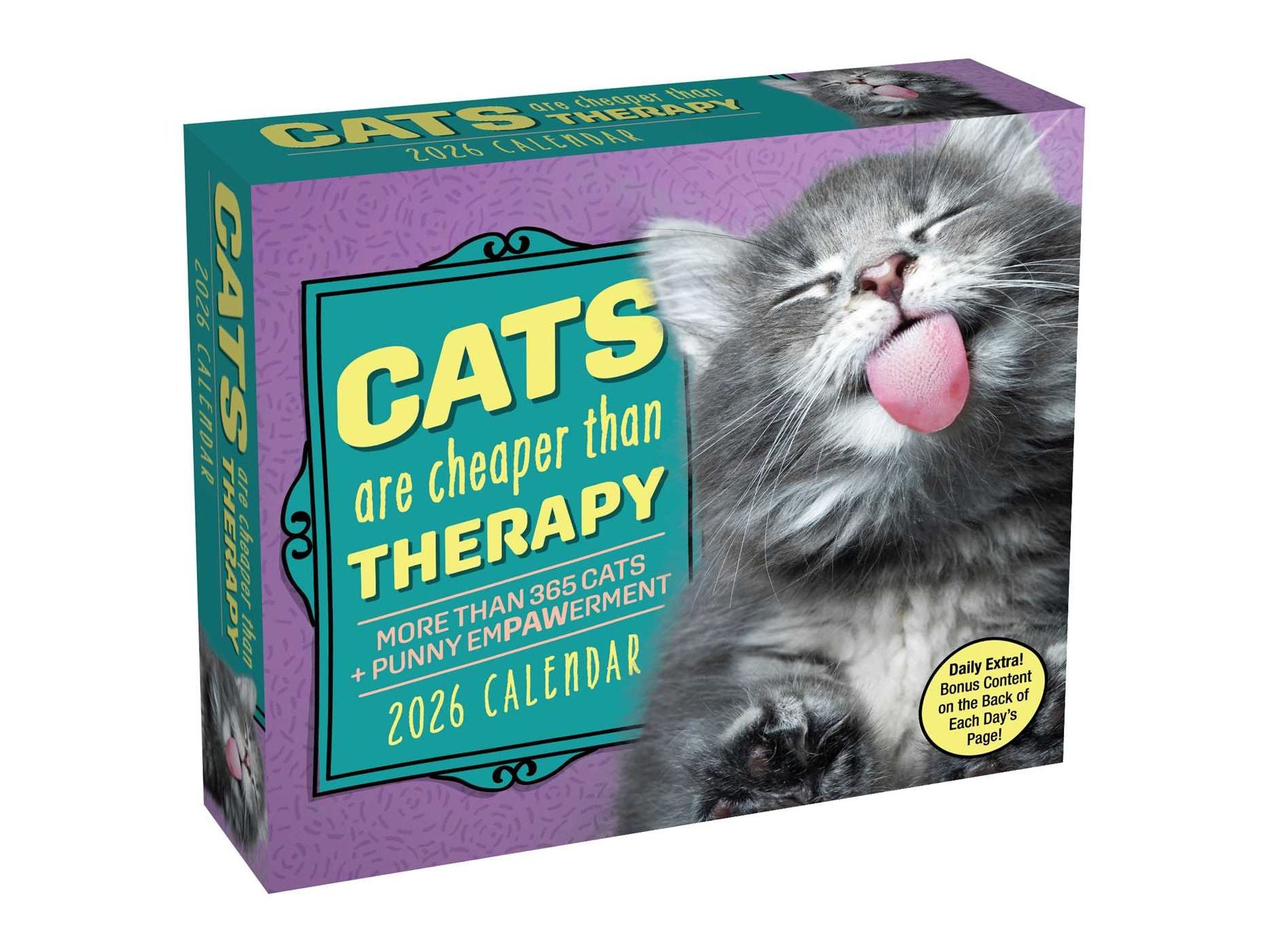2026 Cats Are Cheaper Than Therapy Day-to-Day Calendar