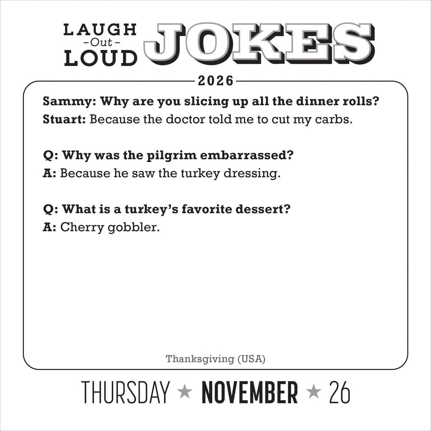 2026 Laugh-Out-Loud Jokes Day-to-Day Calendar