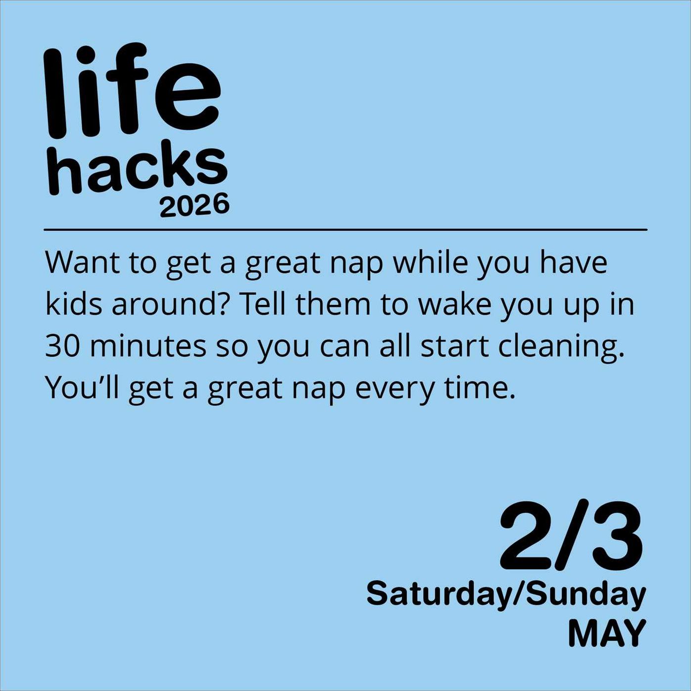 2026 Life Hacks Day-to-Day Calendar