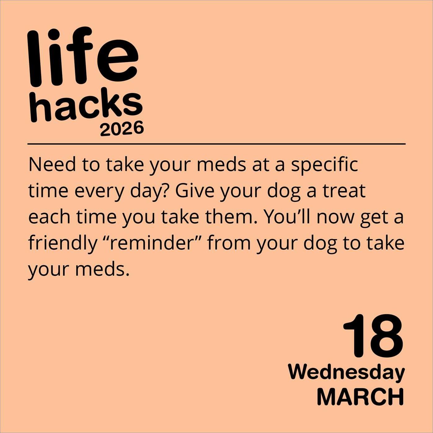 2026 Life Hacks Day-to-Day Calendar