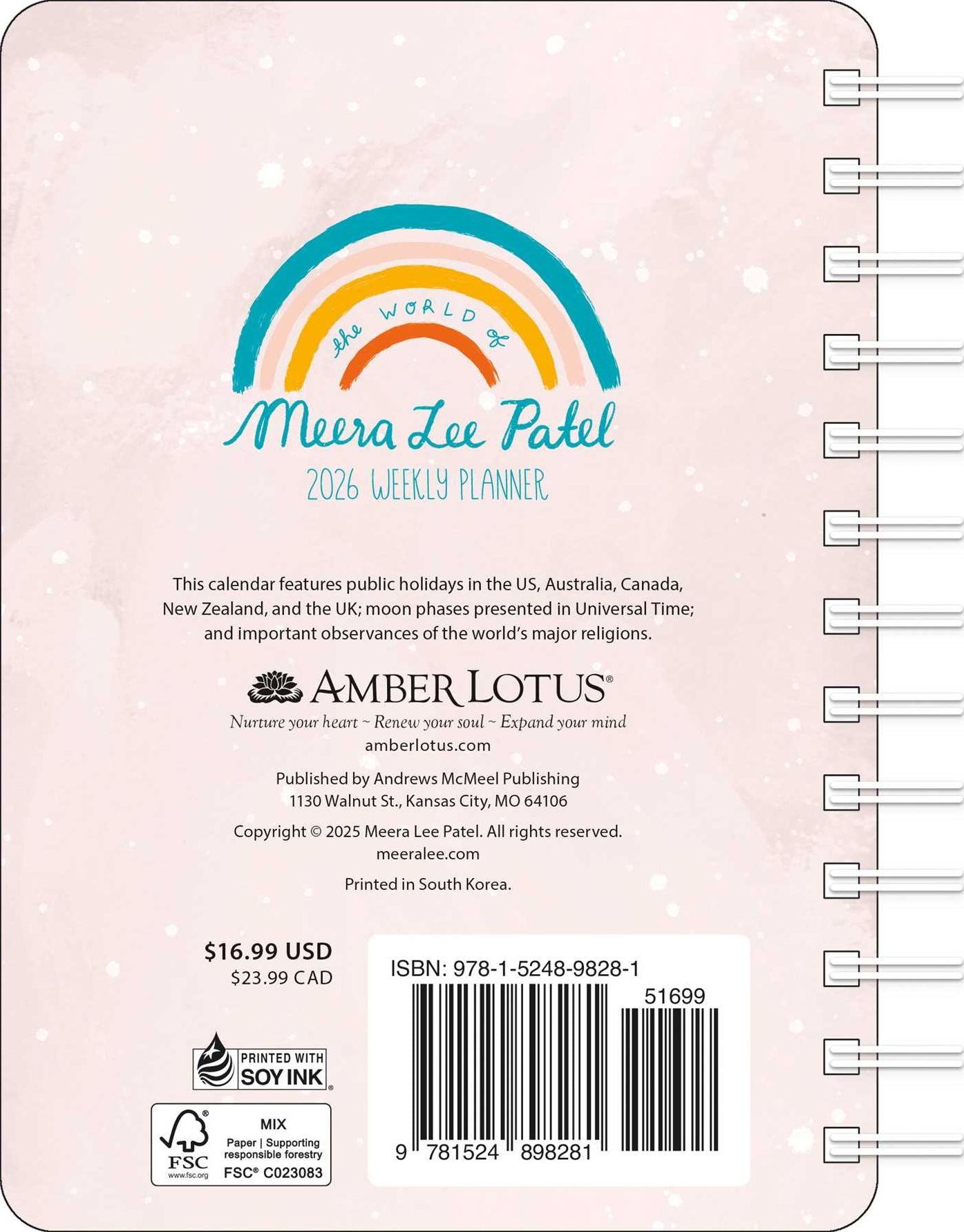 Meera Lee Patel 2026 Weekly Planner Calendar: Start Where You Are