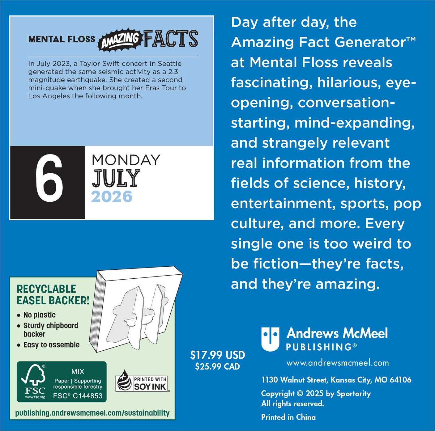 2026 Amazing Facts from Mental Floss Calendar