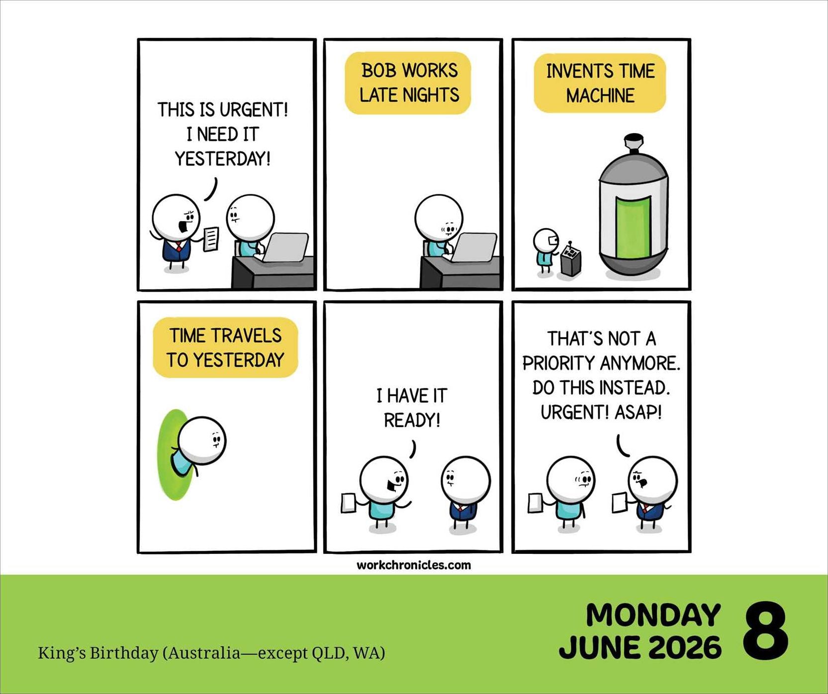 2026 Work Chronicles Day-to-Day Calendar