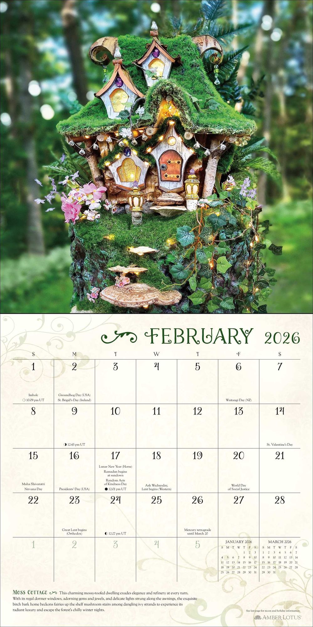 2026 Fairy Houses Wall Calendar