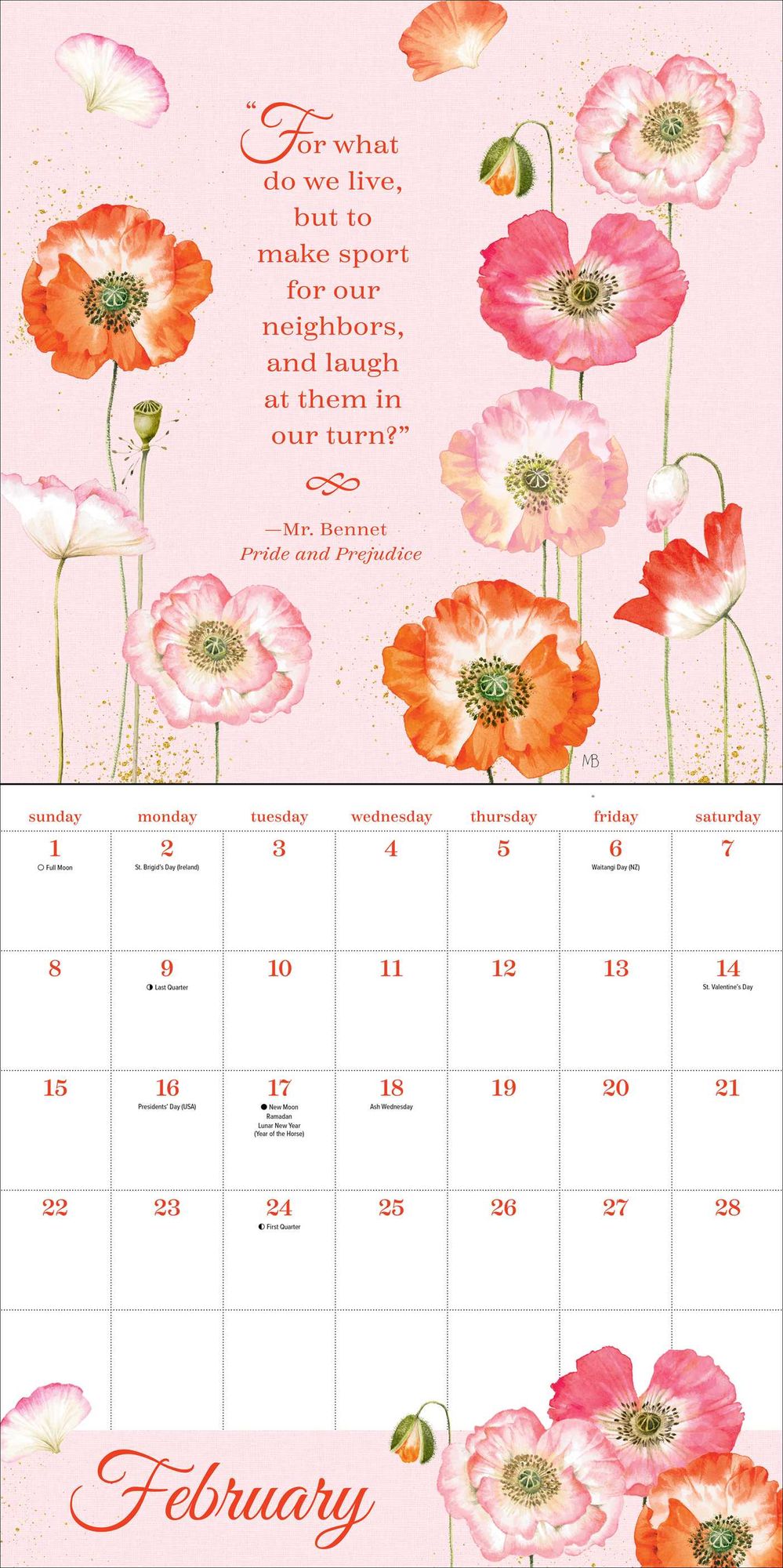 2026 Quotable Jane Austen Wall Calendar
