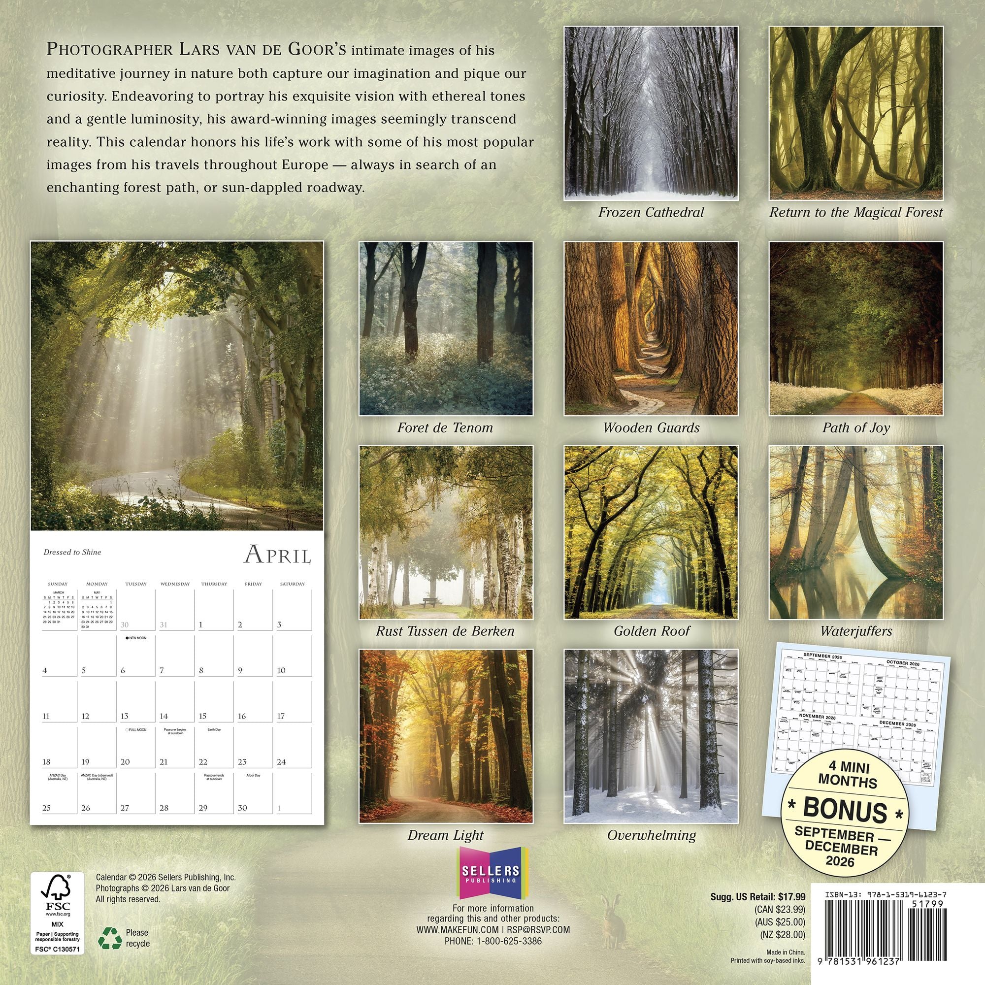 2027 Enchanted Pathways ¿ Photography by Lars van de Goor Wall Calendar
