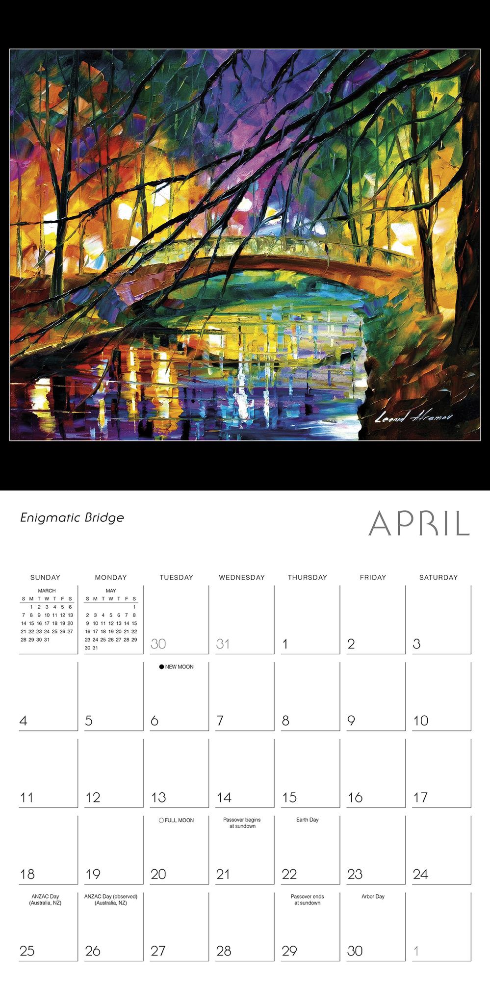 2027 Impressions of Light: The Fine Art of Leonid Afremov Wall Calendar