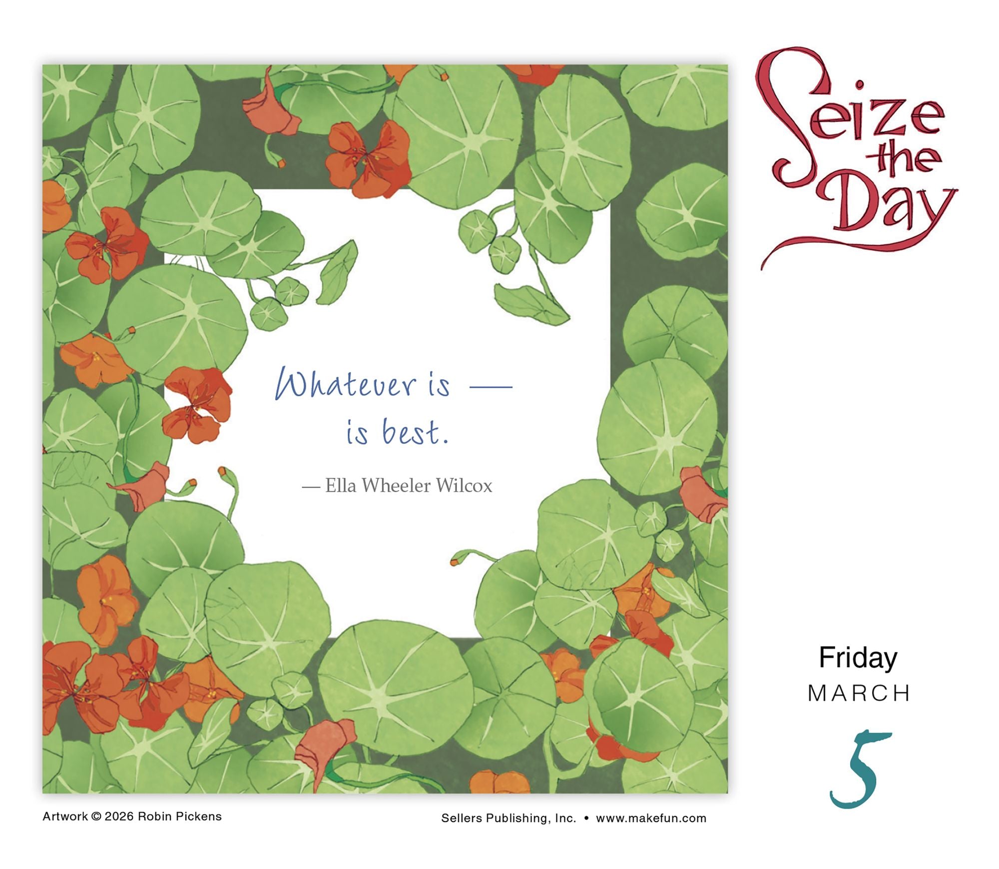 2027 Seize the Day and Make it Yours ¿ Robin Pickens Boxed/Daily Calendar
