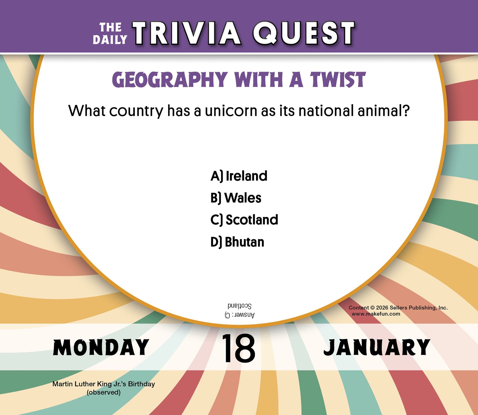 2027 Daily Trivia Quest, The Boxed/Daily Calendar