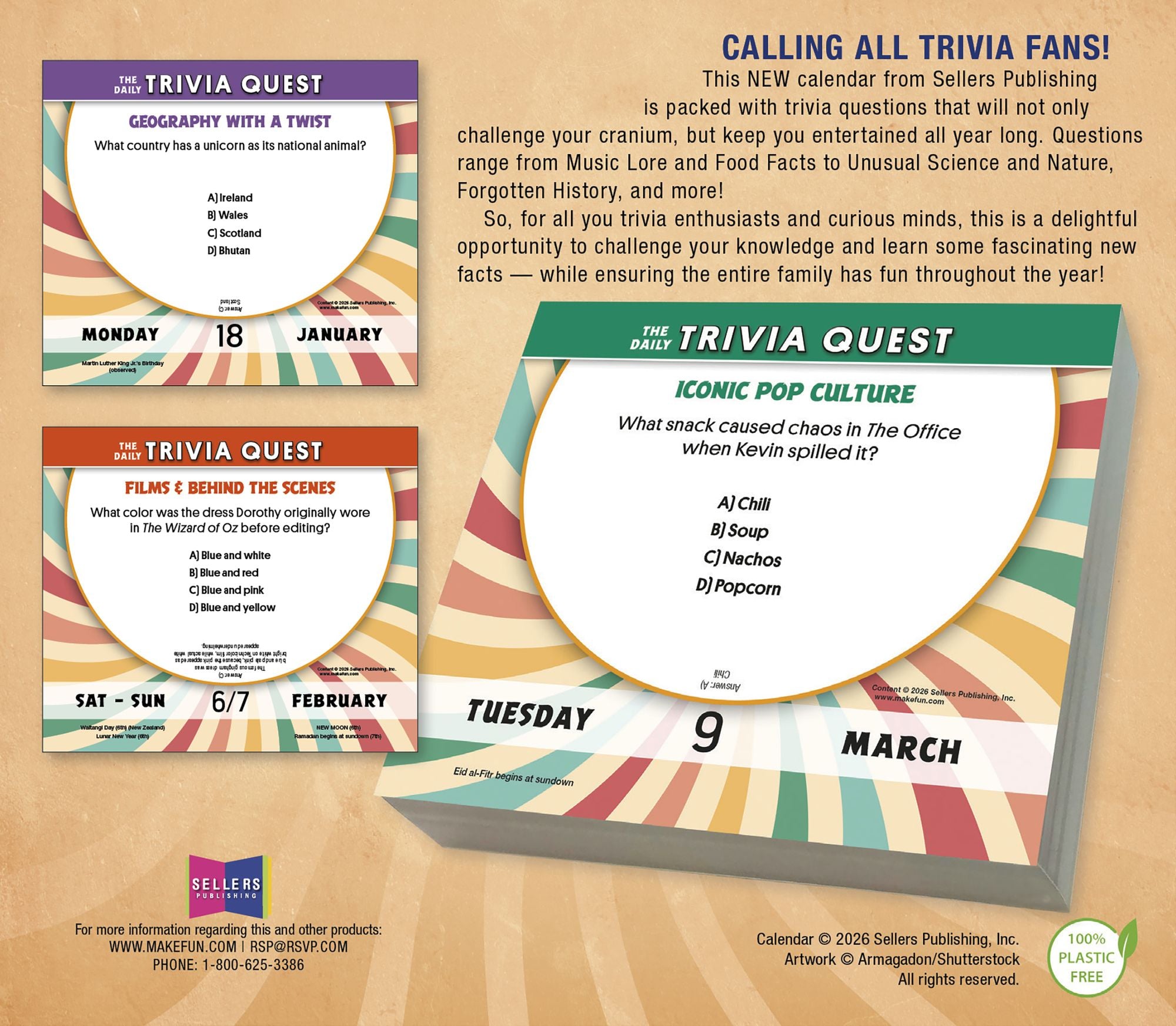2027 Daily Trivia Quest, The Boxed/Daily Calendar