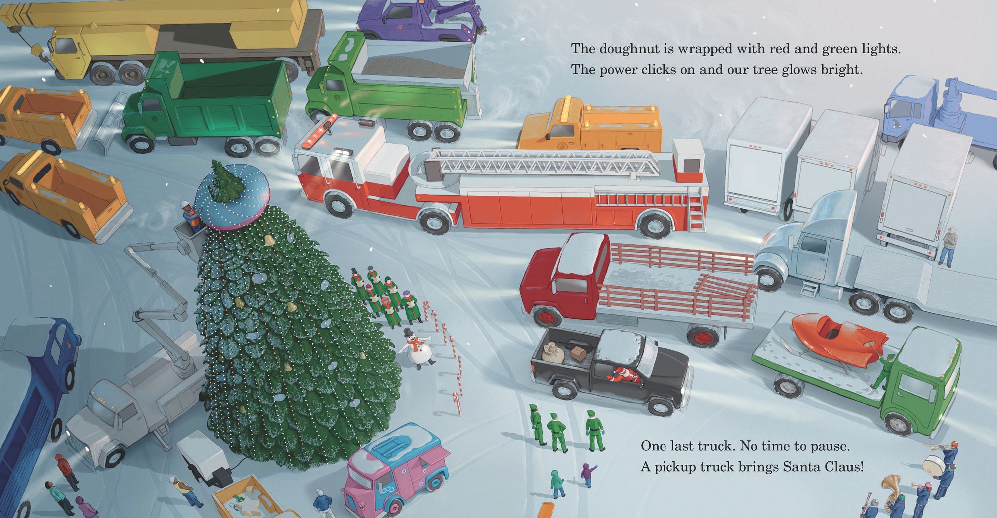 Twenty Big Trucks in the Middle of Christmas