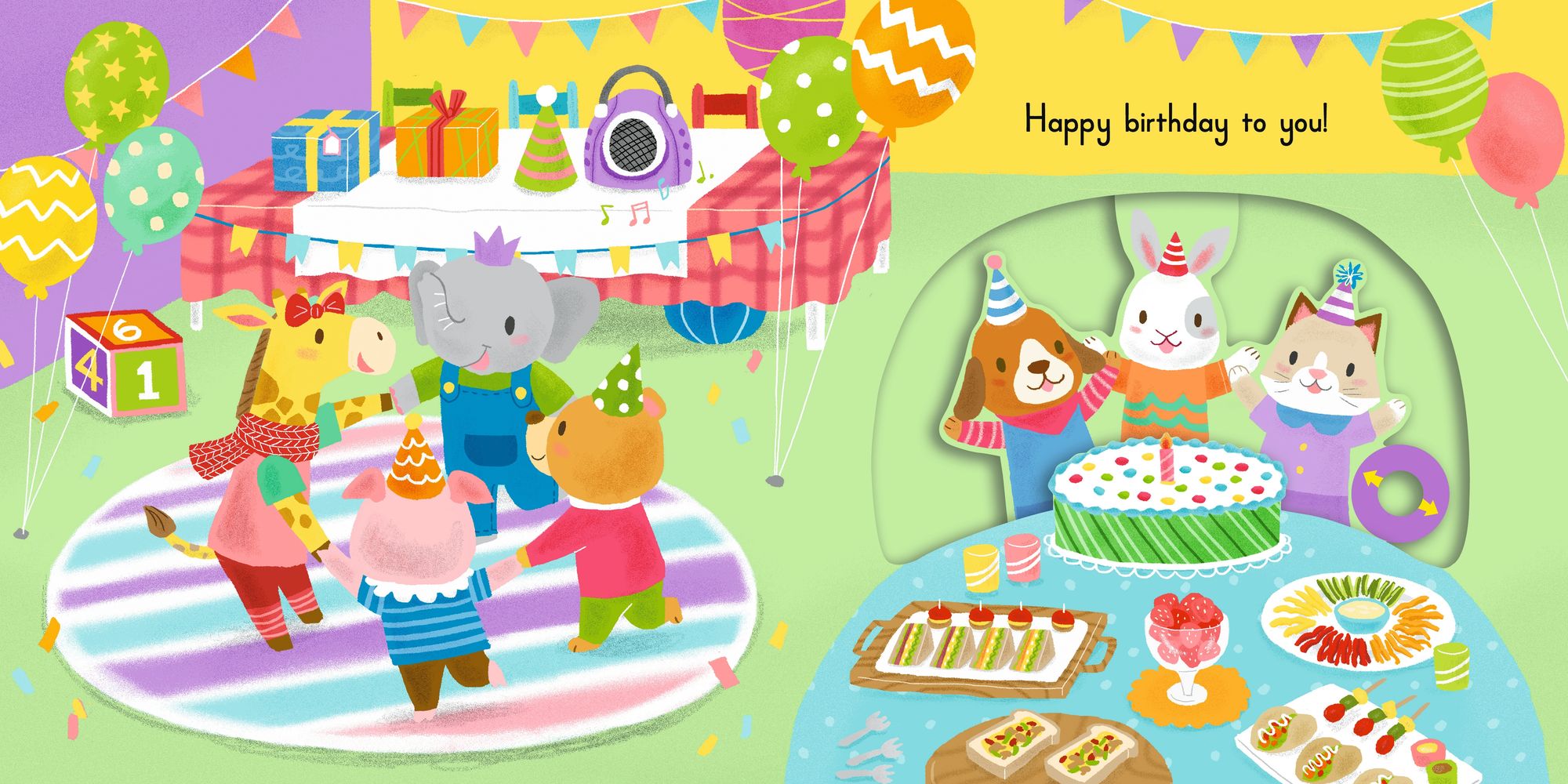 Happy Birthday: (An Interactive Board Book with Sliders and QR Code for Instrumental and Vocal Versions - For Babies and Toddlers)
