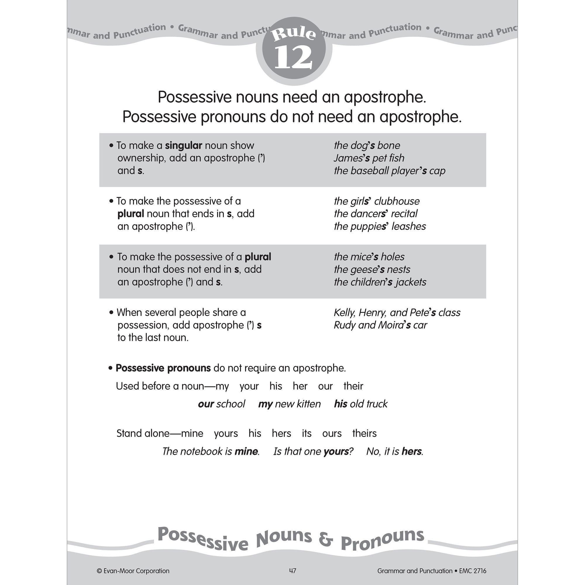 Grammar and Punctuation, Grade 6