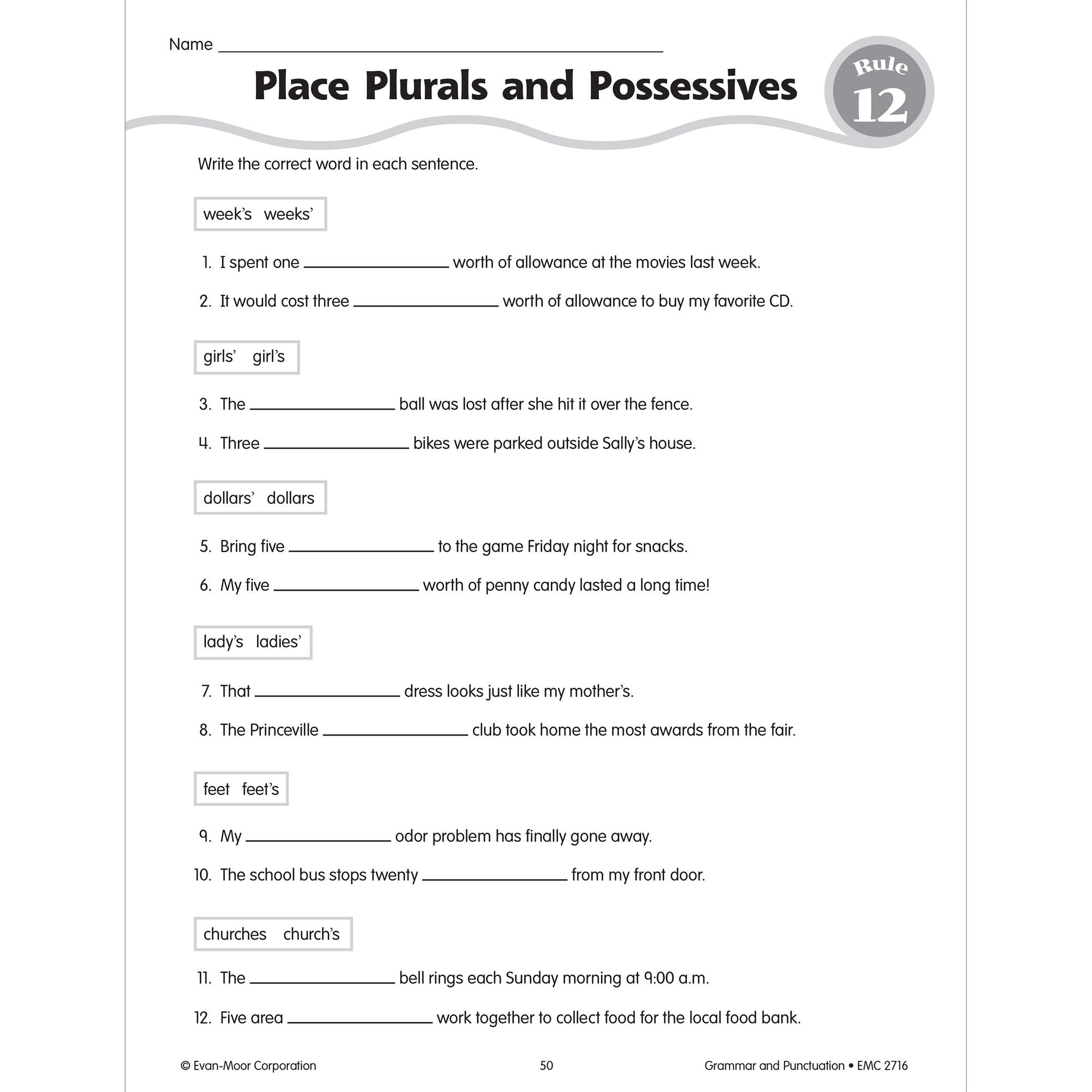 Grammar and Punctuation, Grade 6