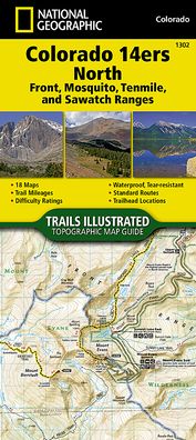 Colorado 14ers North [Sawatch, Mosquito, and Front Ranges] Map