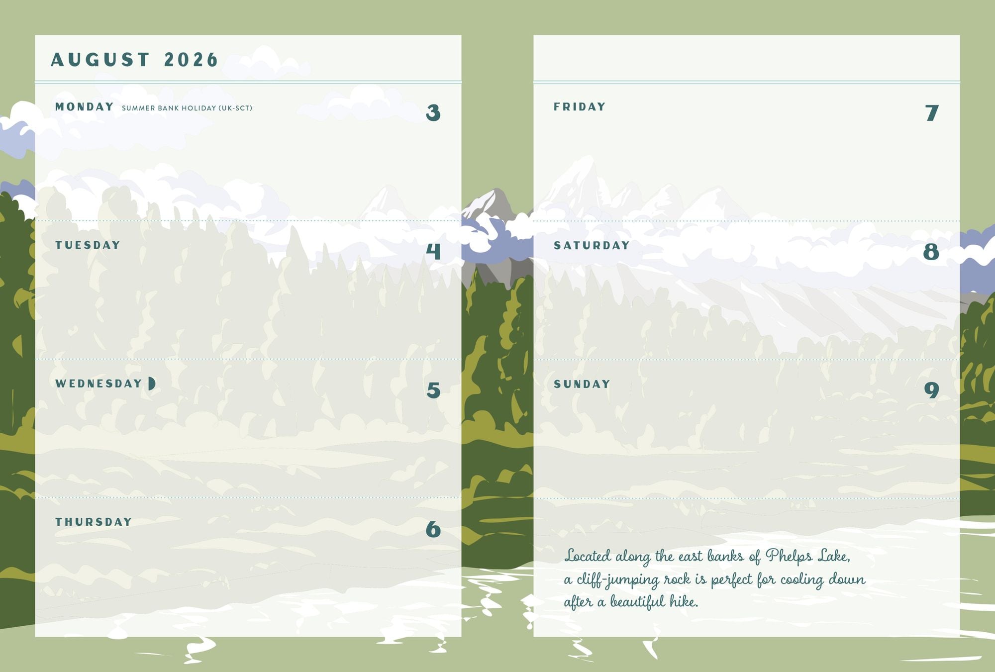 National Parks 2027 Weekly Planner: July 2026 - December 2027