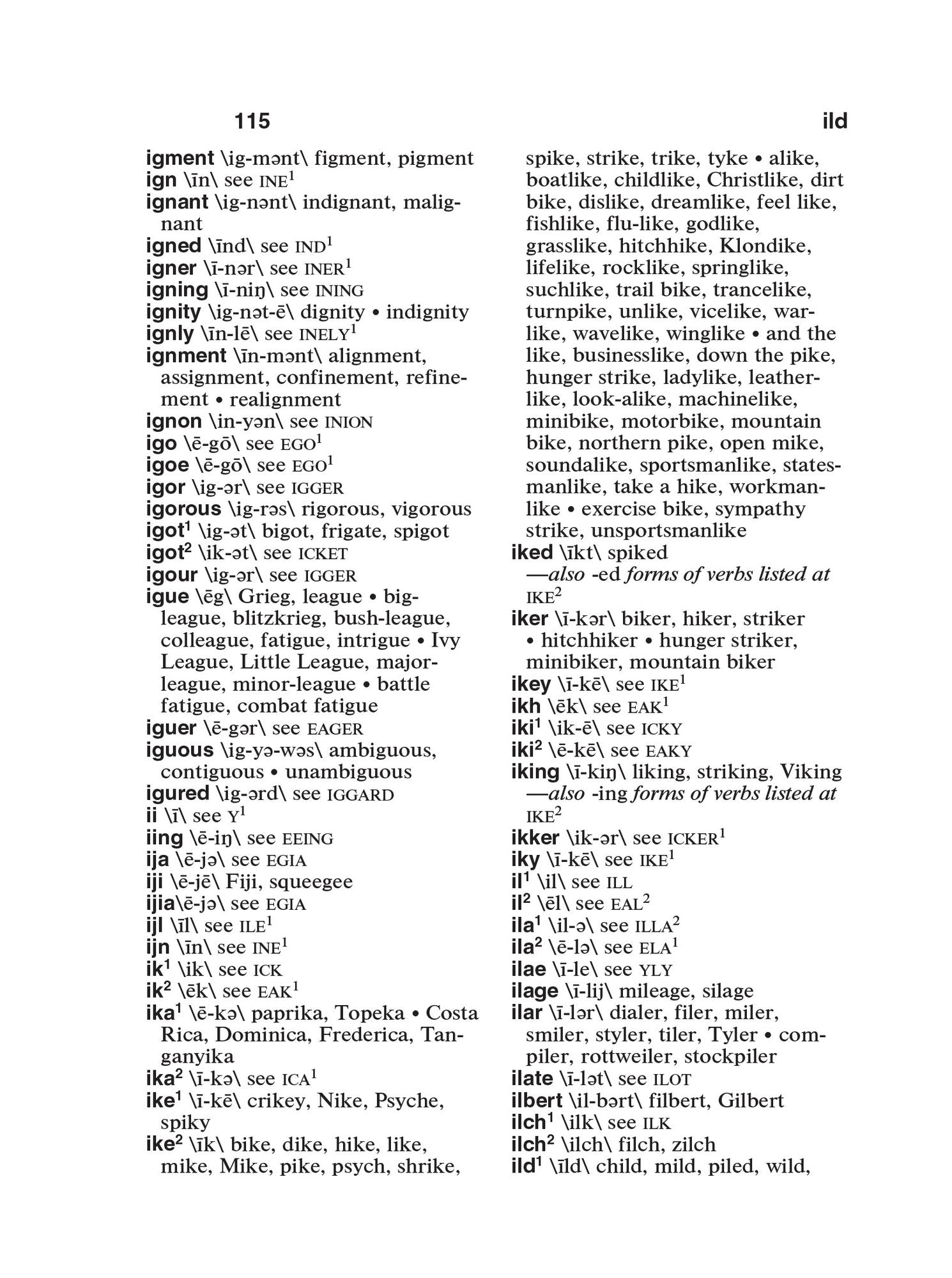 Webster's Rhyming Dictionary