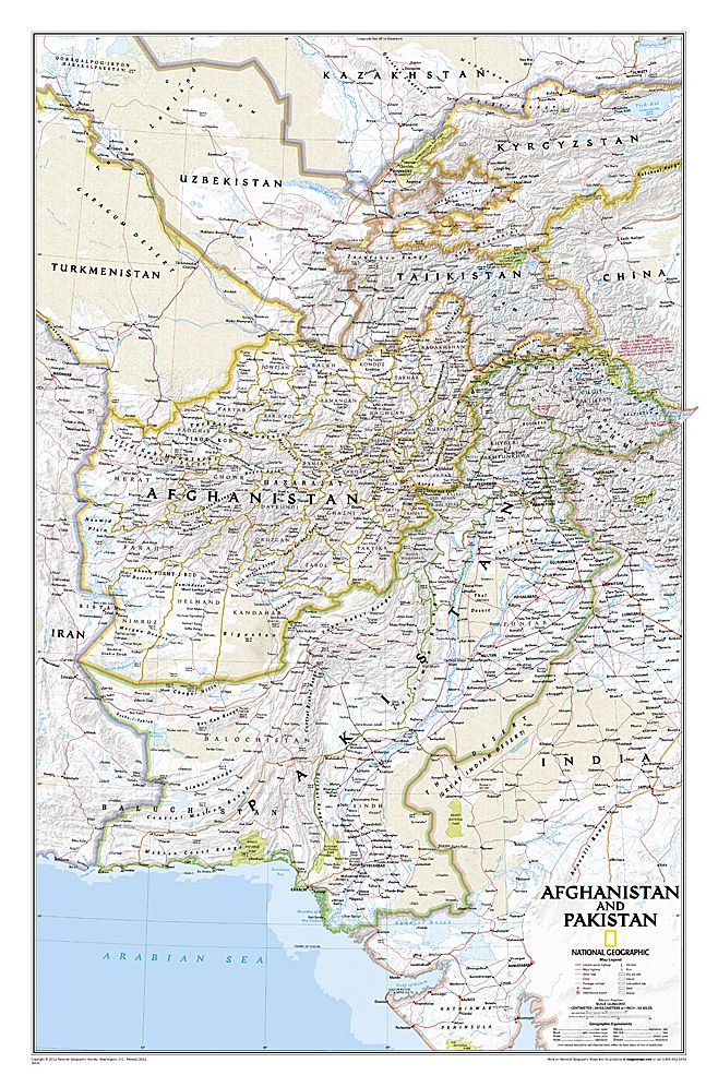 National Geographic: Afghanistan, Pakistan Wall Map (21.5 x 32.5 inches)