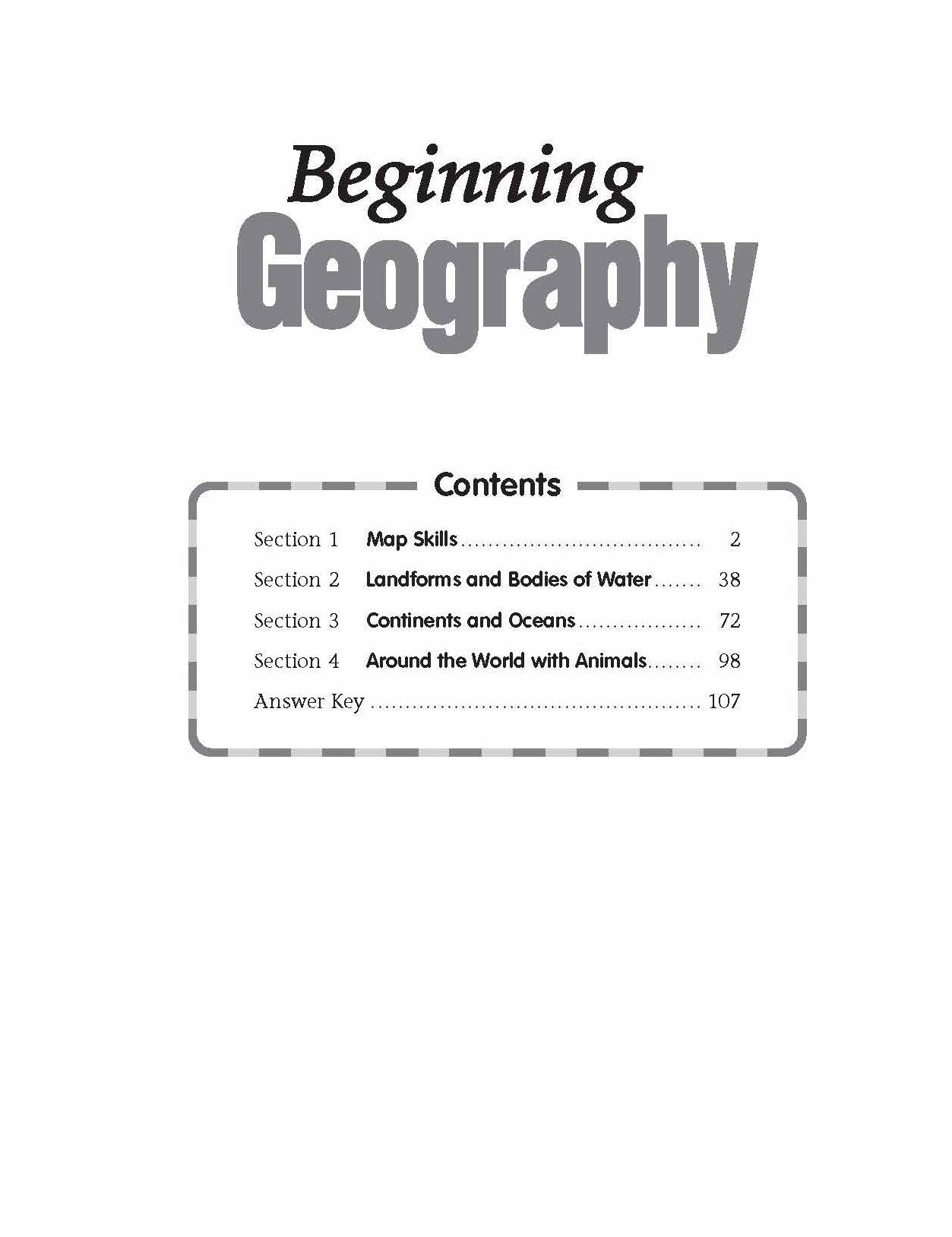 Beginning Geography, Kindergarten - Grade 2 Teacher Resource
