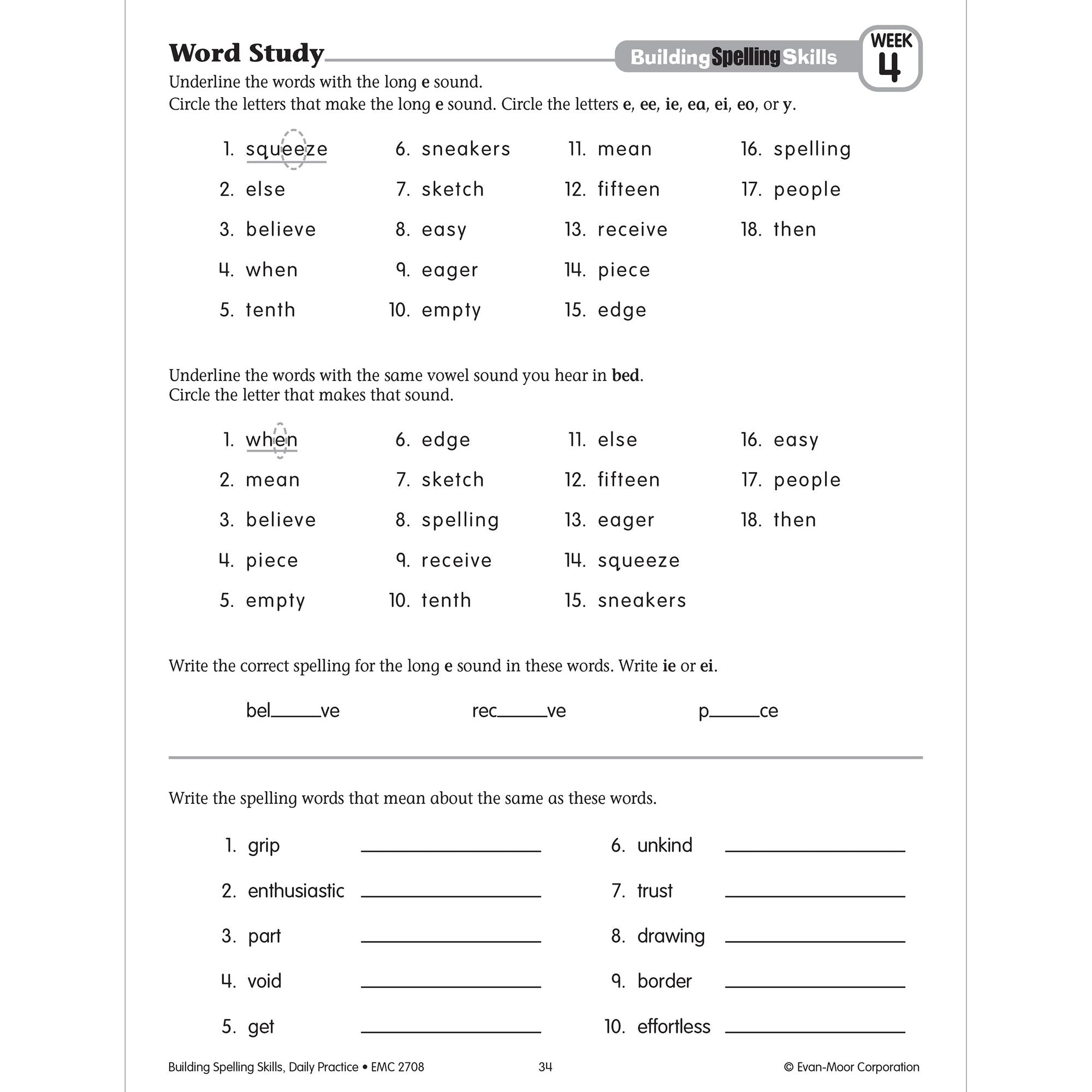 Building Spelling Skills, Grade 4 Sb