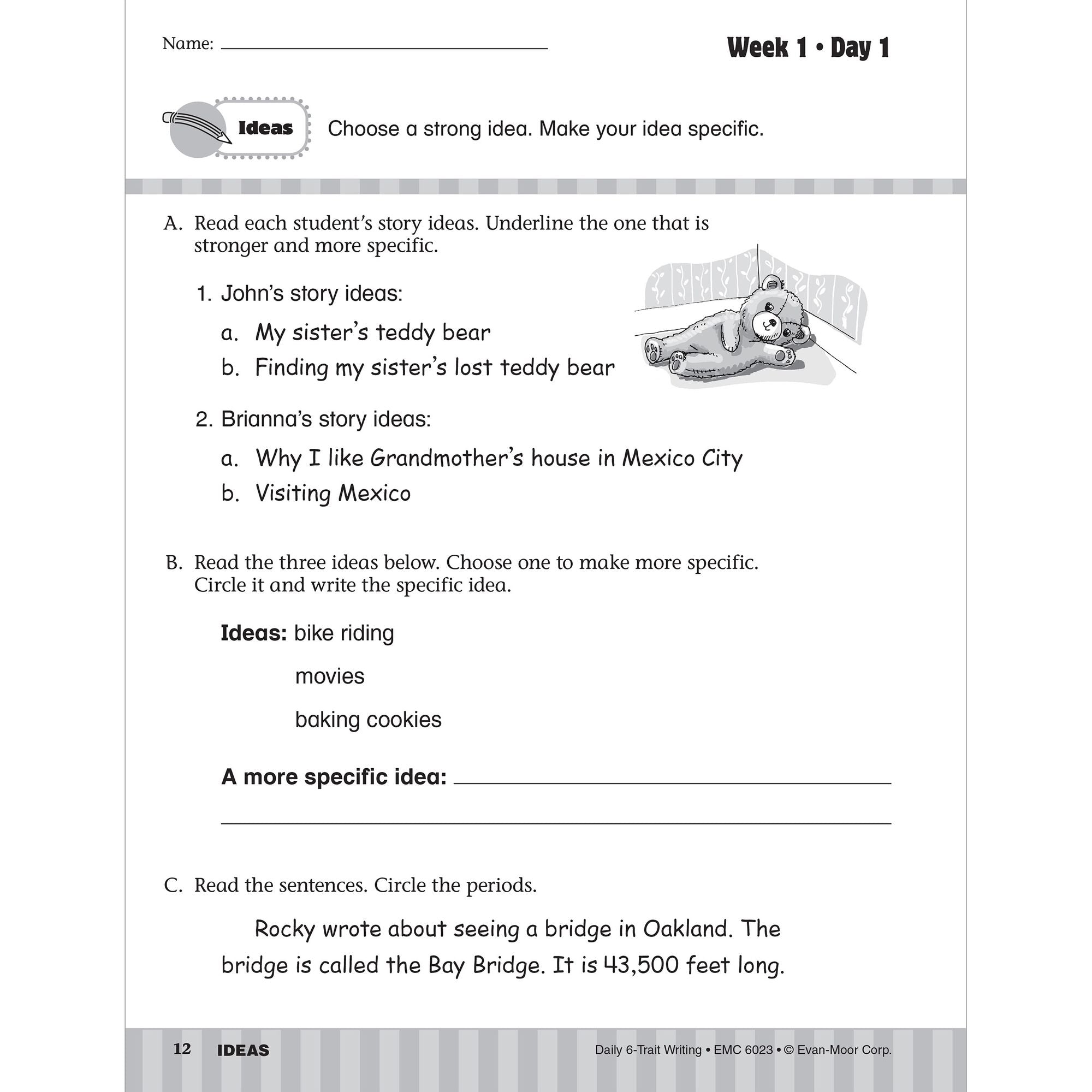 Daily 6-Trait Writing, Grade 3 Sb
