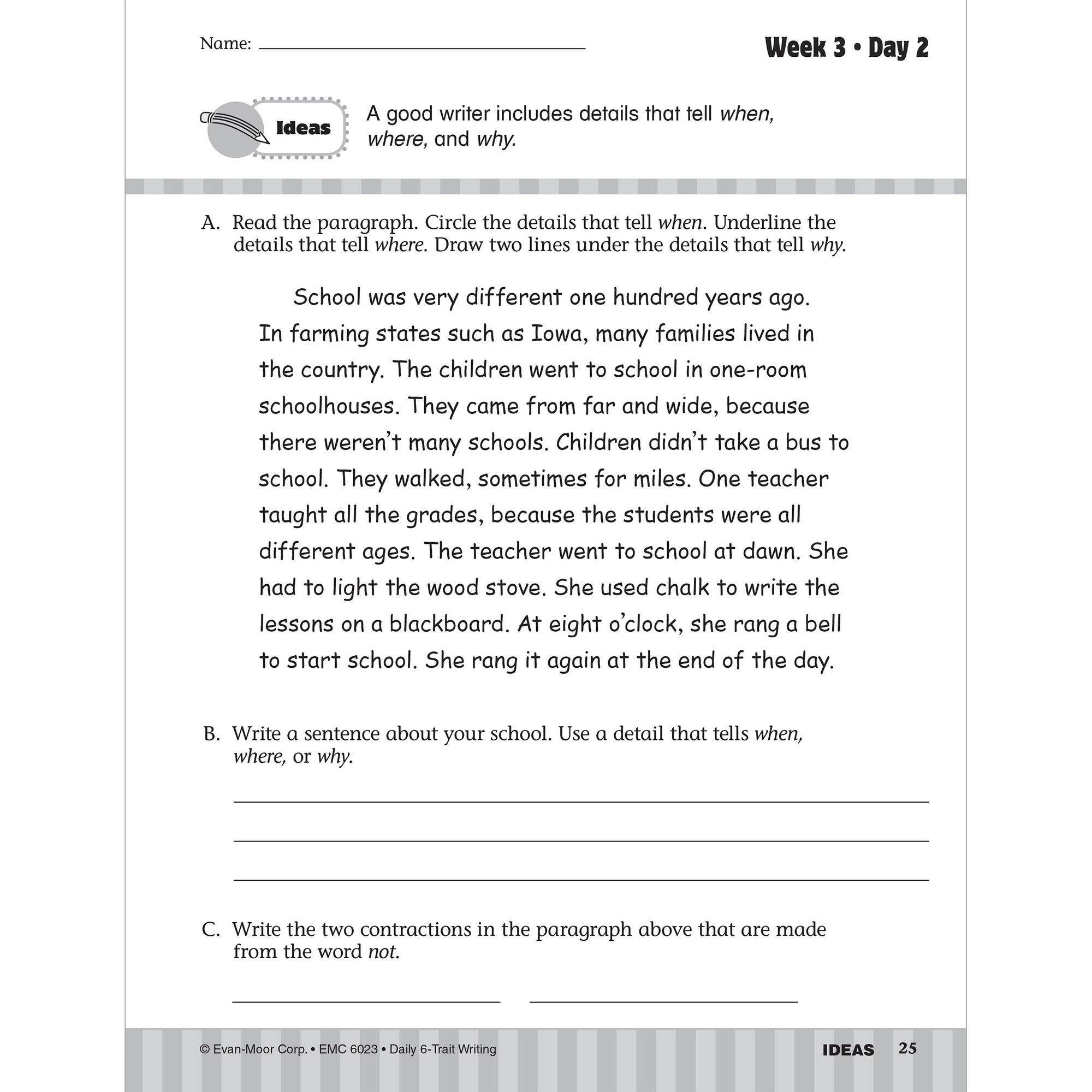 Daily 6-Trait Writing, Grade 3 Sb