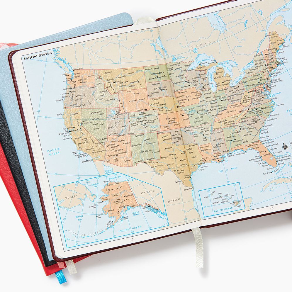 2025-2026 Paper Source Black Leather 18-Month Monthly Pocket Planner