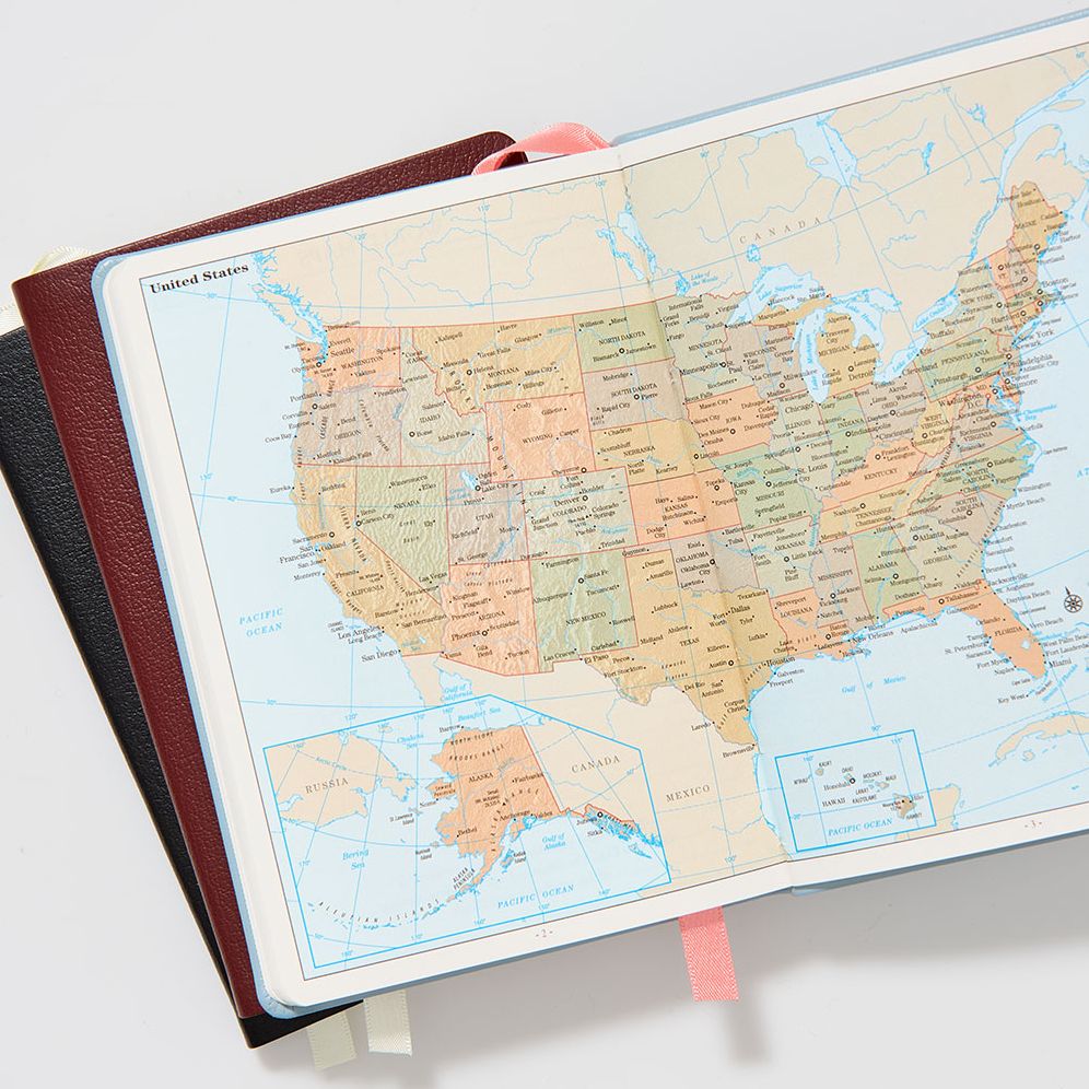 2025-2026 Paper Source Light Blue Leather 18-Month Weekly Pocket Planner