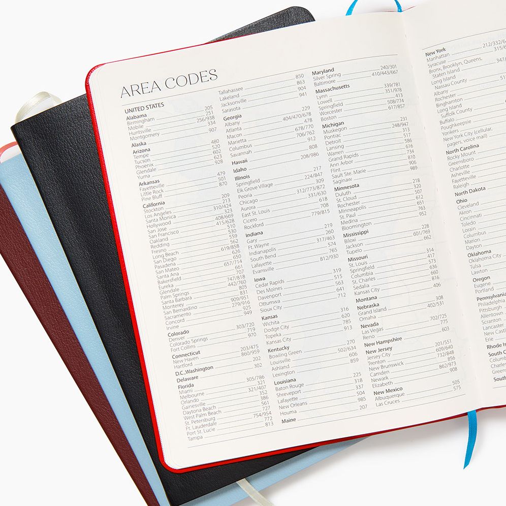 2025-2026 Paper Source Light Blue Leather 18-Month Monthly Desk Planner