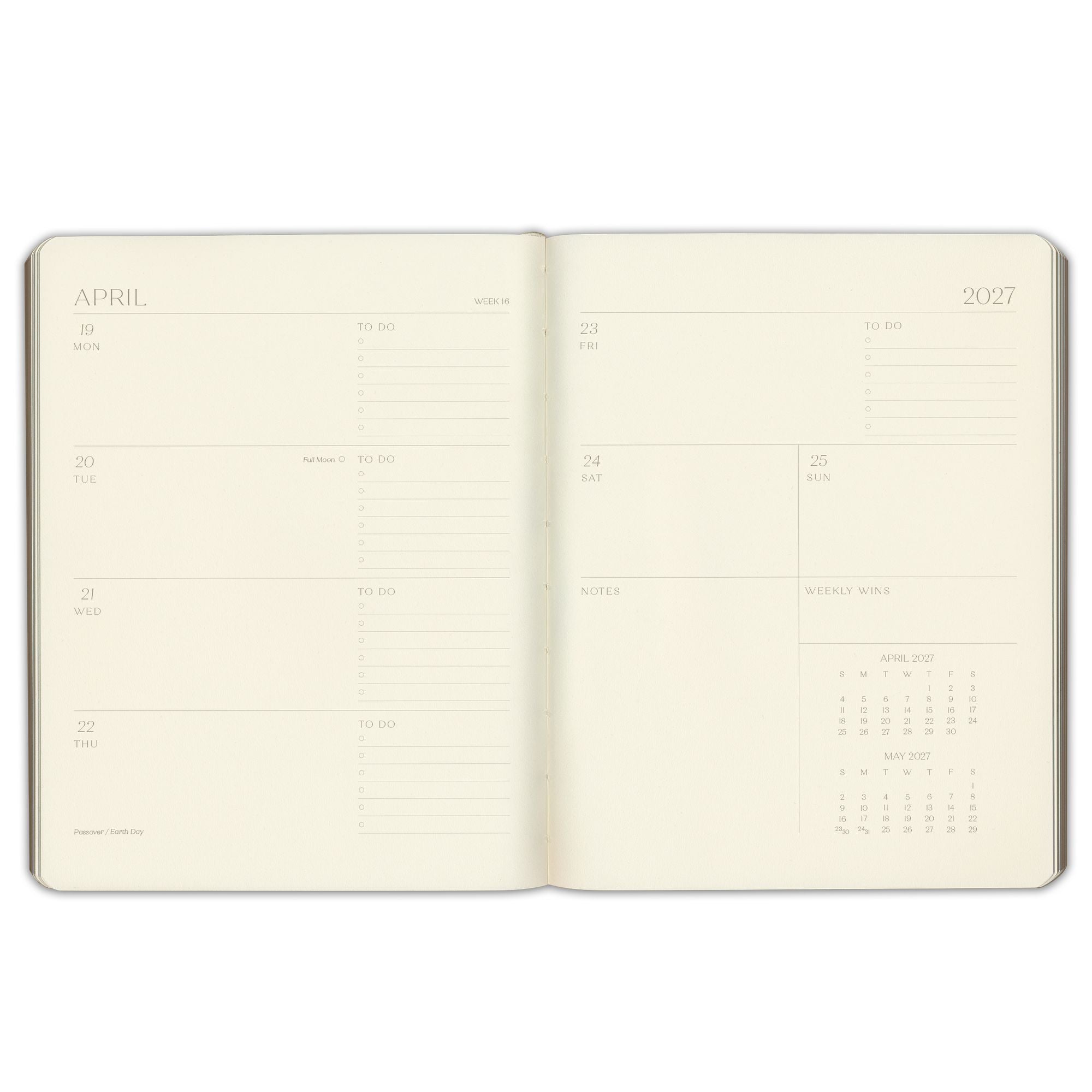 2026-2027 Paper Source Cobalt Blue Leather 18-Month Weekly Desk Planner