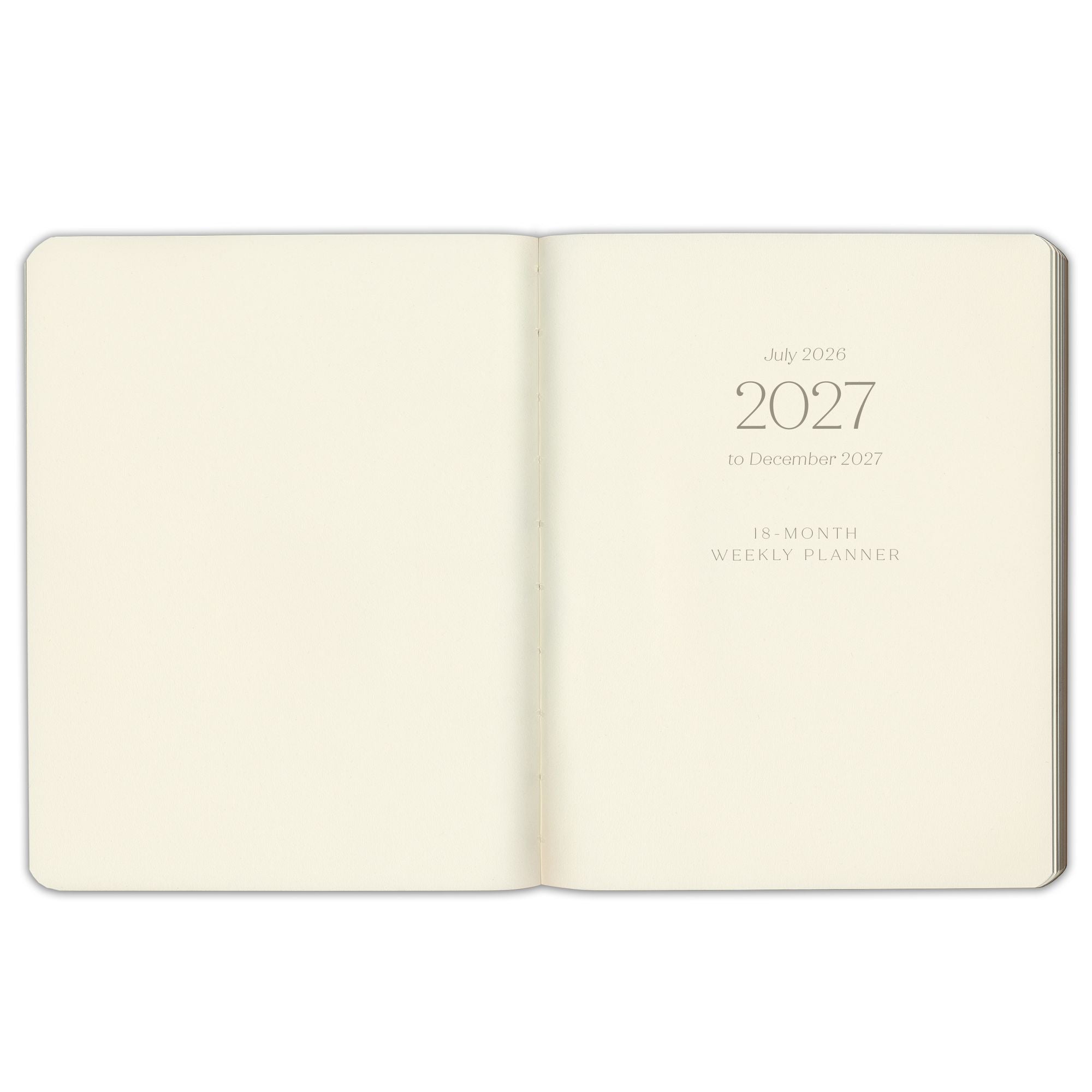 2026-2027 Paper Source Cobalt Blue Leather 18-Month Weekly Desk Planner