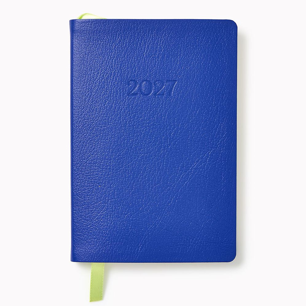 2026-2027 Leather 18-Month Weekly Pocket Planner - Cobalt Blue