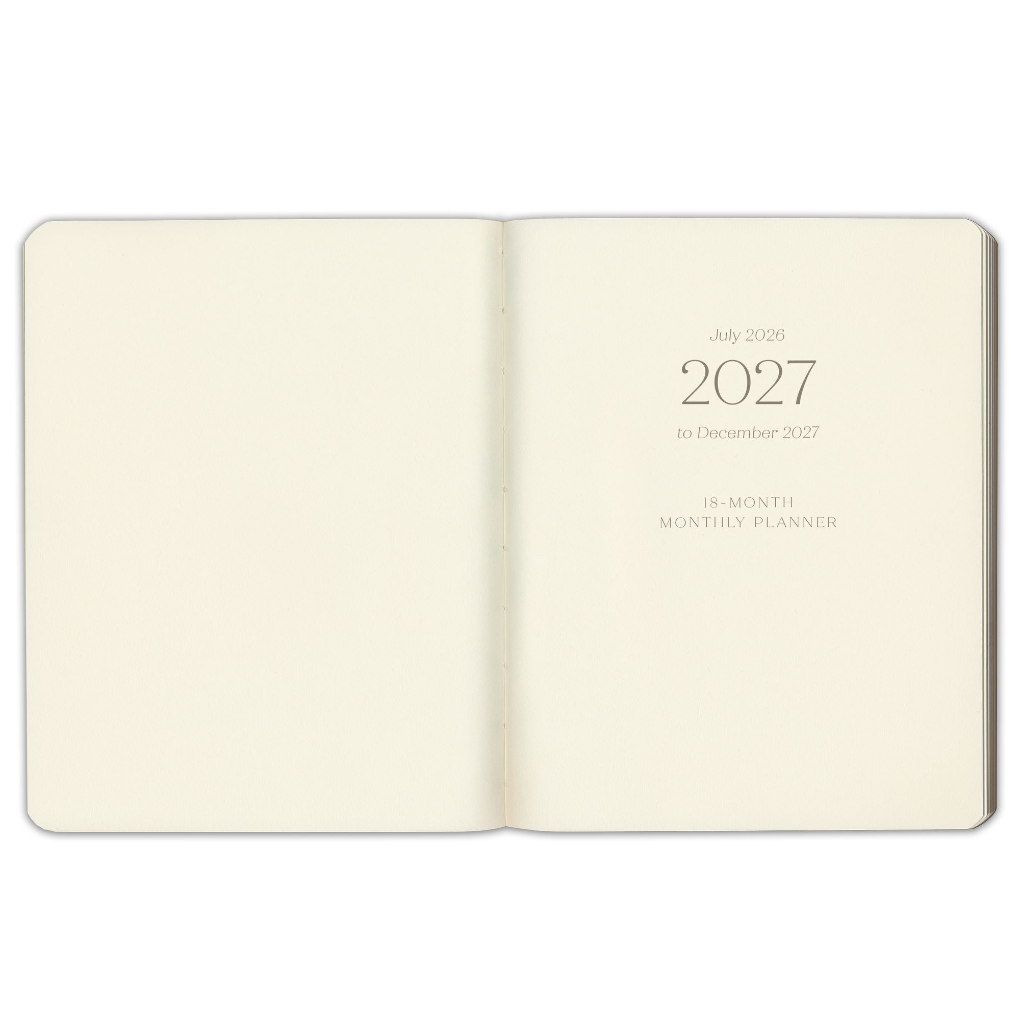 2026-2027 Paper Source Gray Lilac Leather 18-Month Monthly Desk Planner
