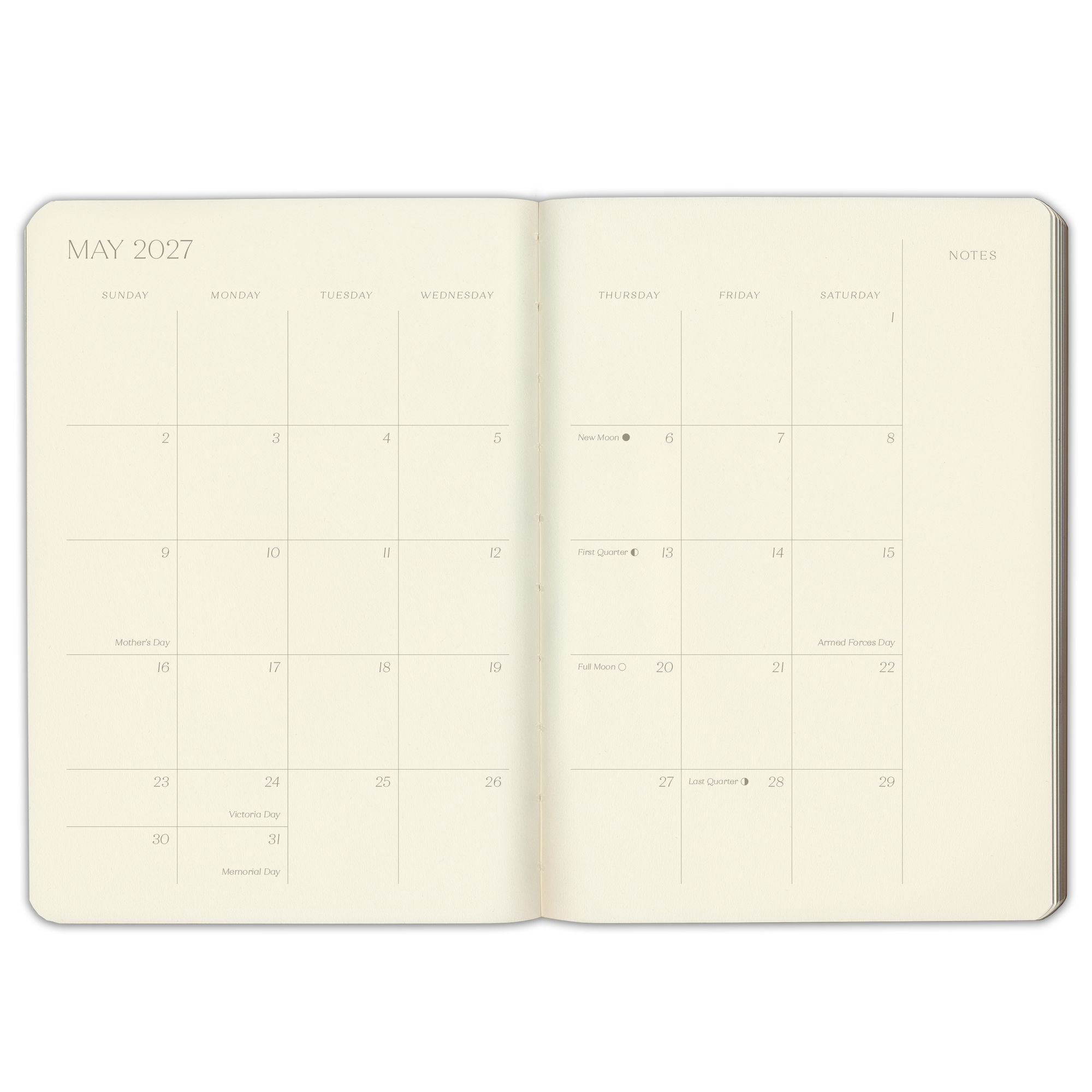 2027 Paper Source Sage Weekly Desk Planner