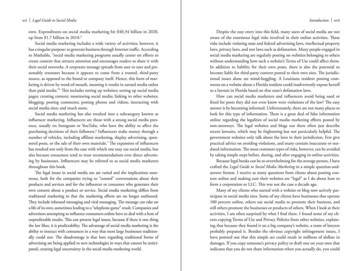 Legal Guide to Social Media, Second Edition: Rights and Risks for Businesses, Entrepreneurs, and Influencers