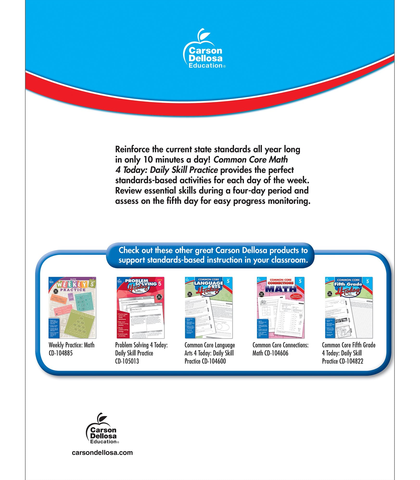 Common Core Math 4 Today, Grade 5: Daily Skill Practice