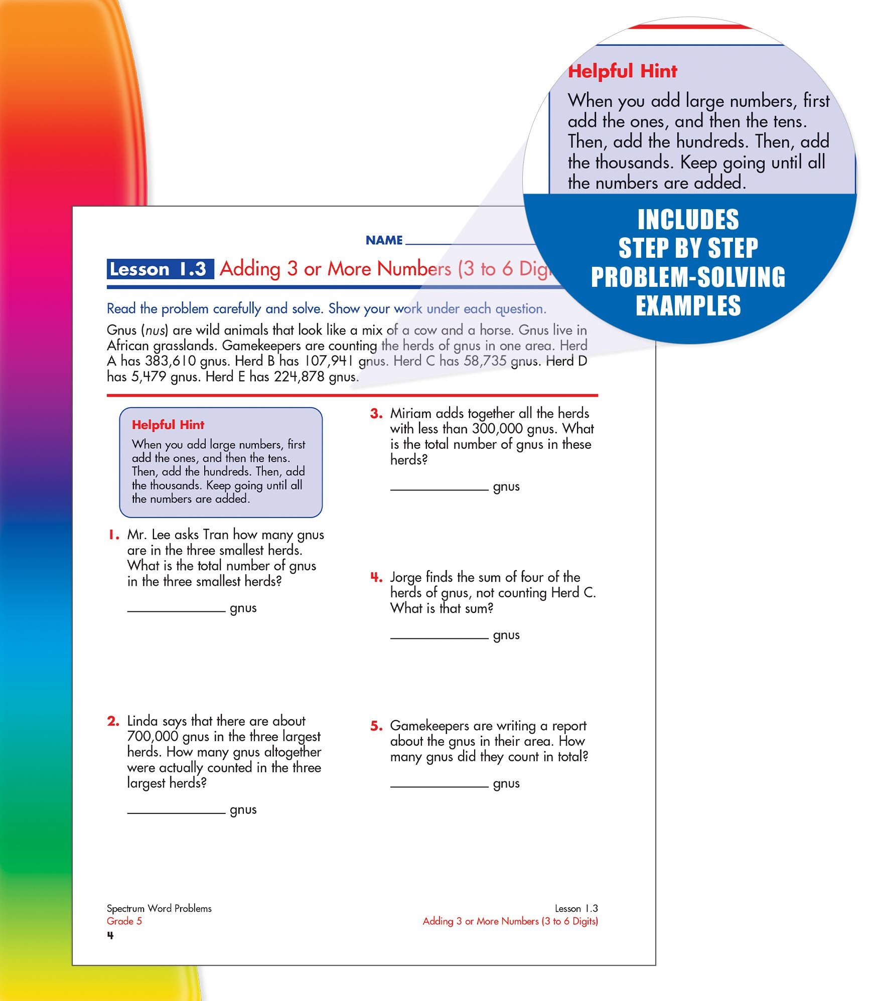 Word Problems, Grade 5