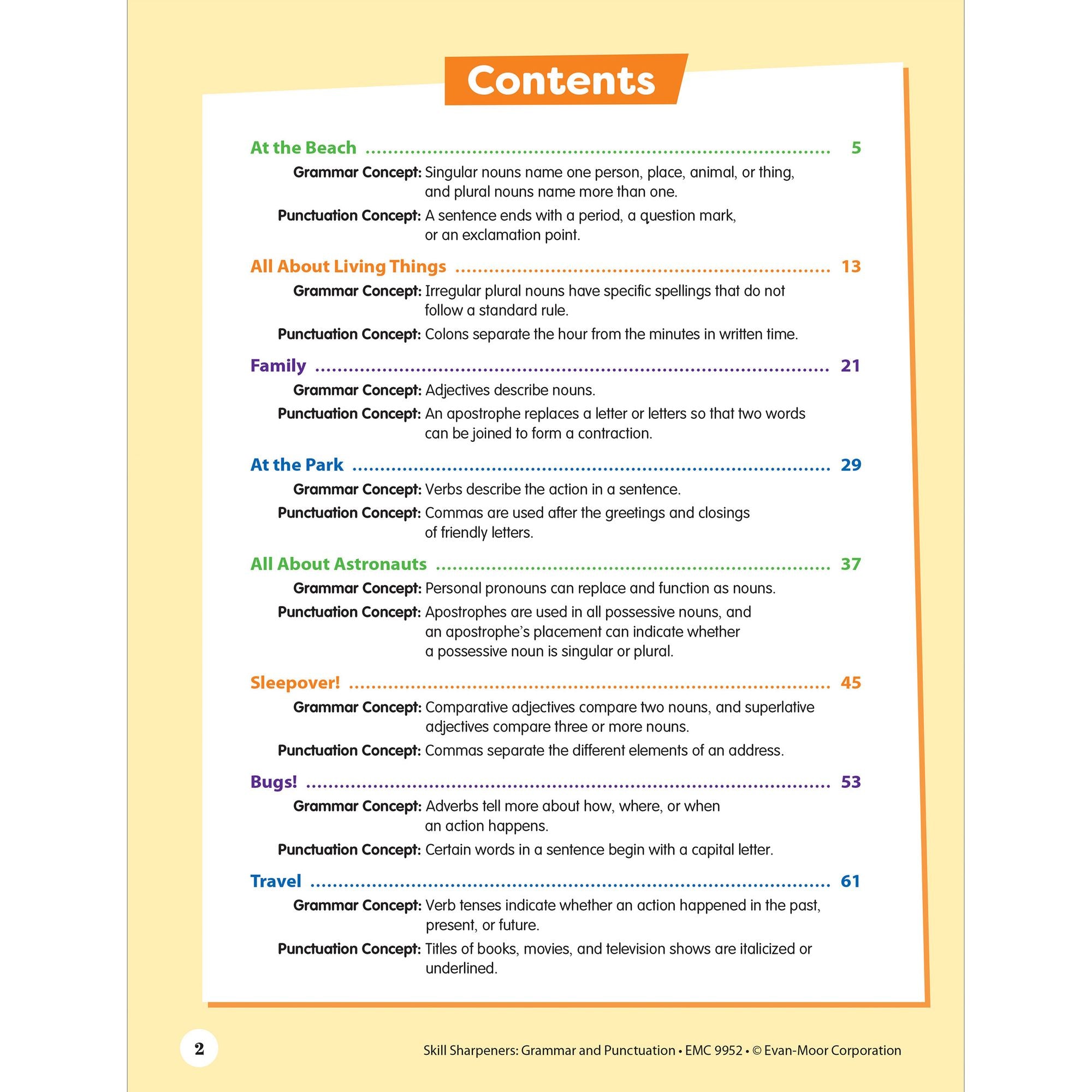 Skill Sharpeners: Grammar And Punctuation, Grade 2