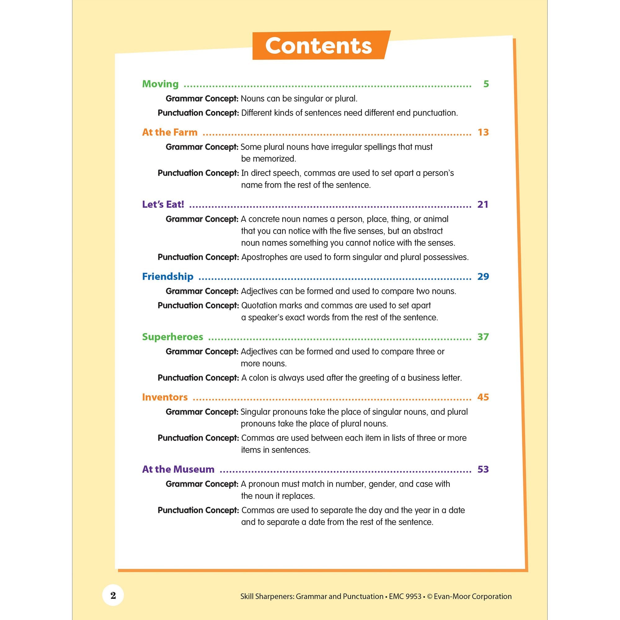 Skill Sharpeners: Grammar And Punctuation, Grade 3