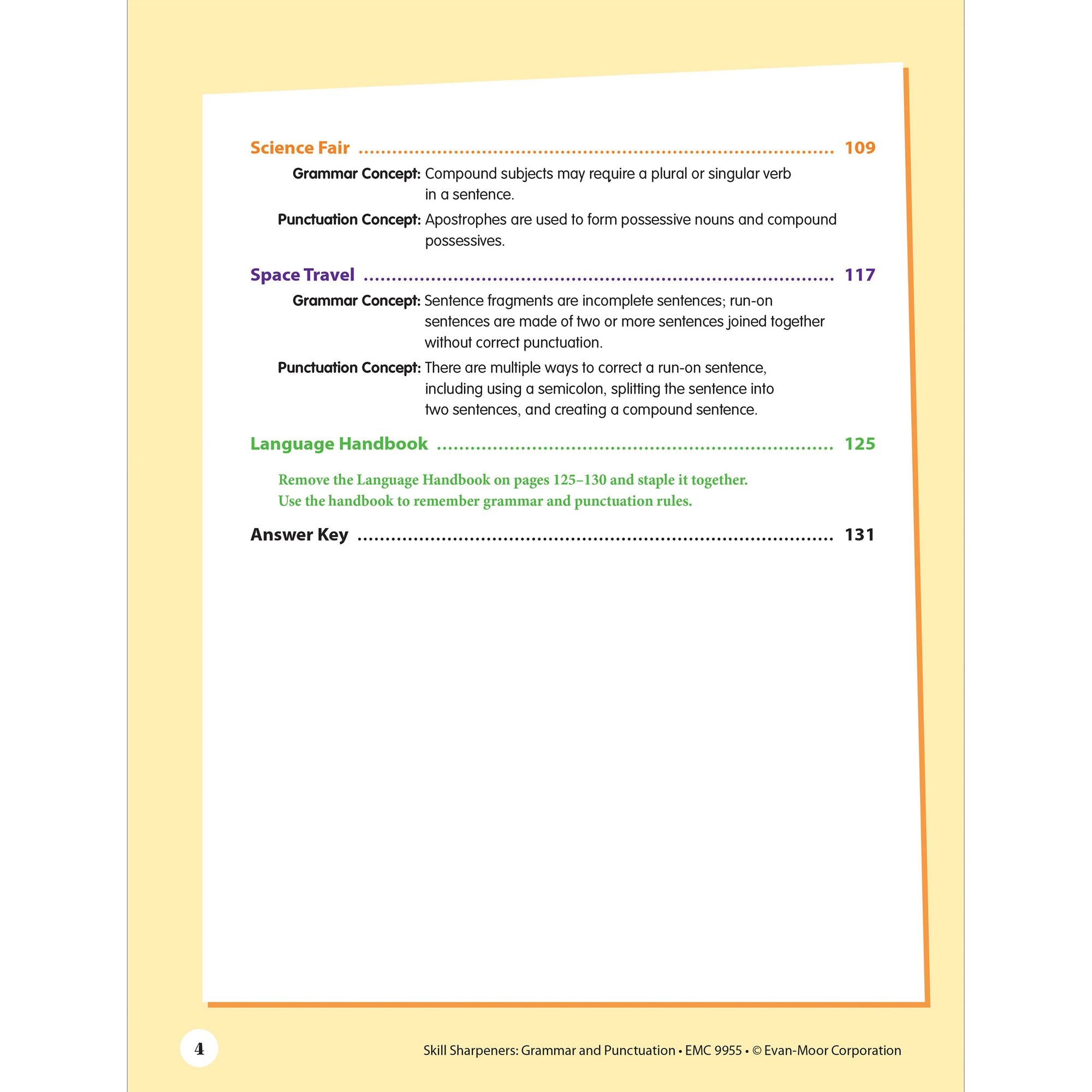 Skill Sharpeners: Grammar & Punctuation, Grade 5 Workbook