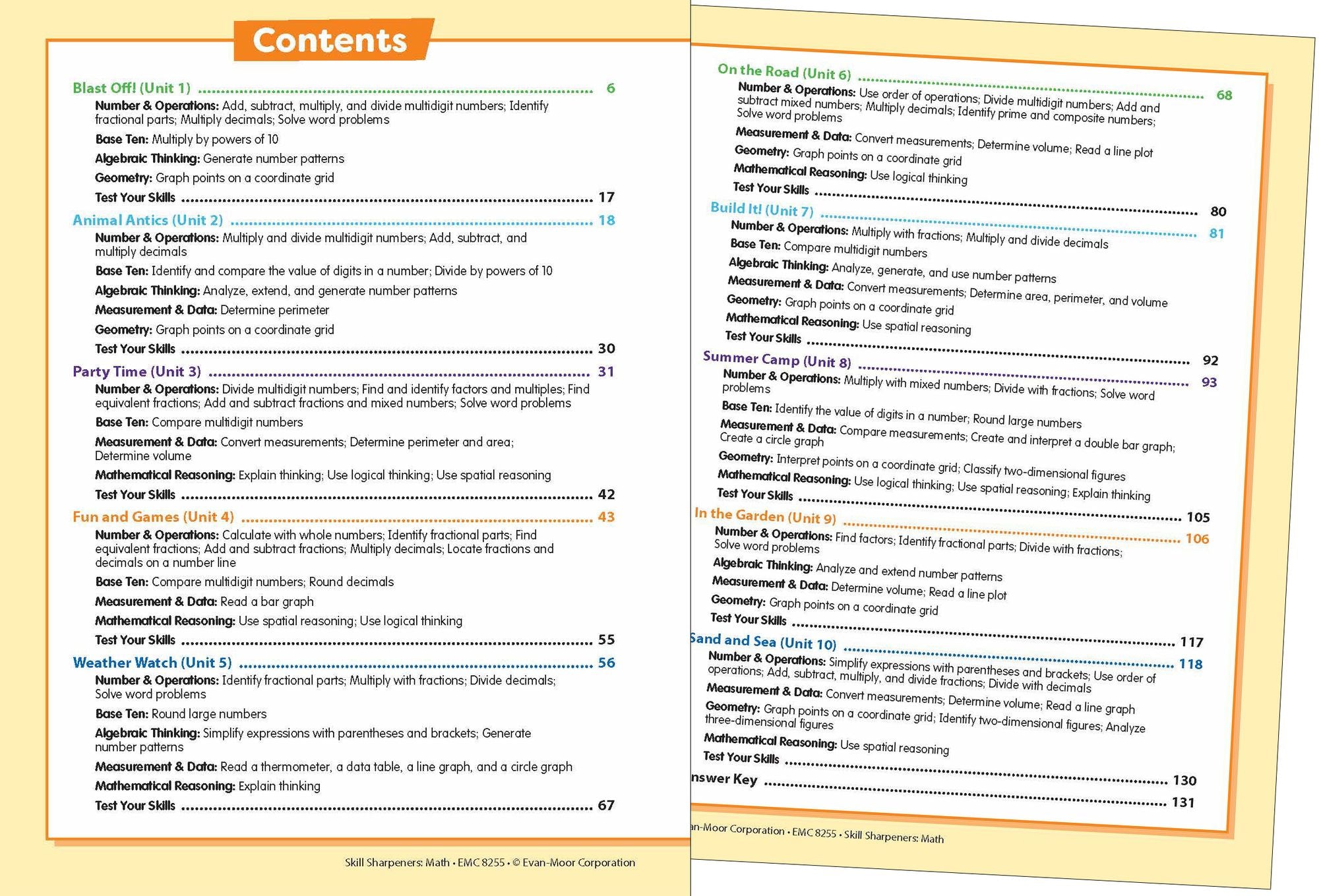 Skill Sharpeners: Math, Grade 5 Workbook