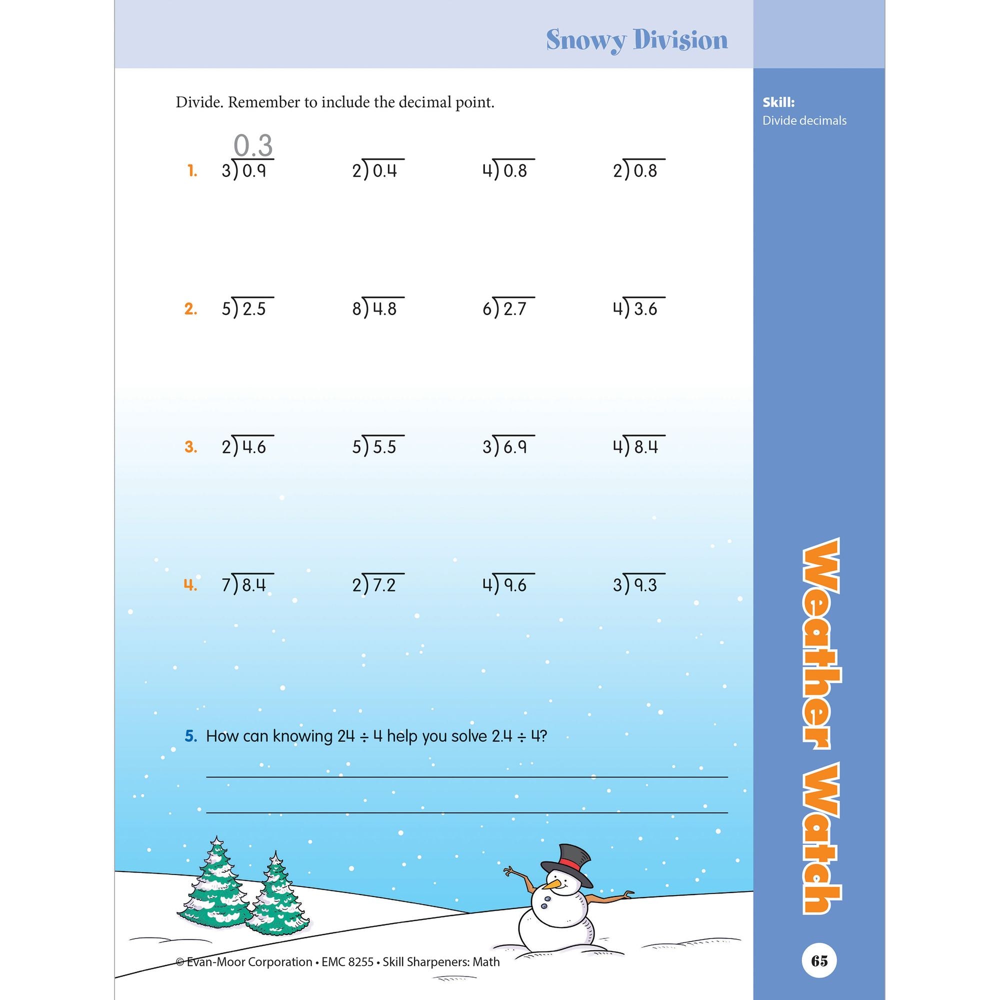 Skill Sharpeners: Math, Grade 5 Workbook
